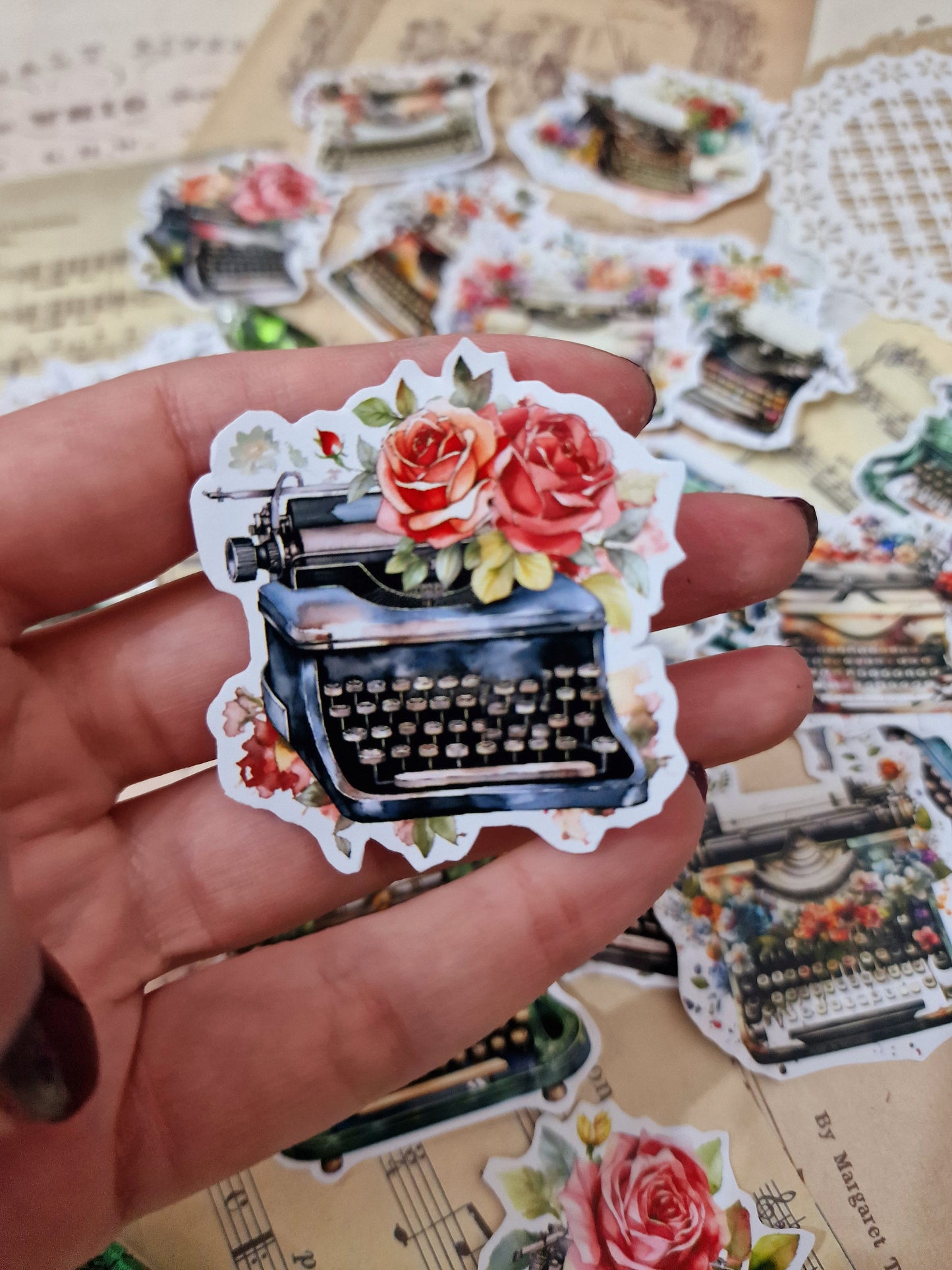Lot de 15 autocollants d'écrivain de type fleur pour la journalisation | Cartes | Scrapbooking | Artisanat | Arts de la main •