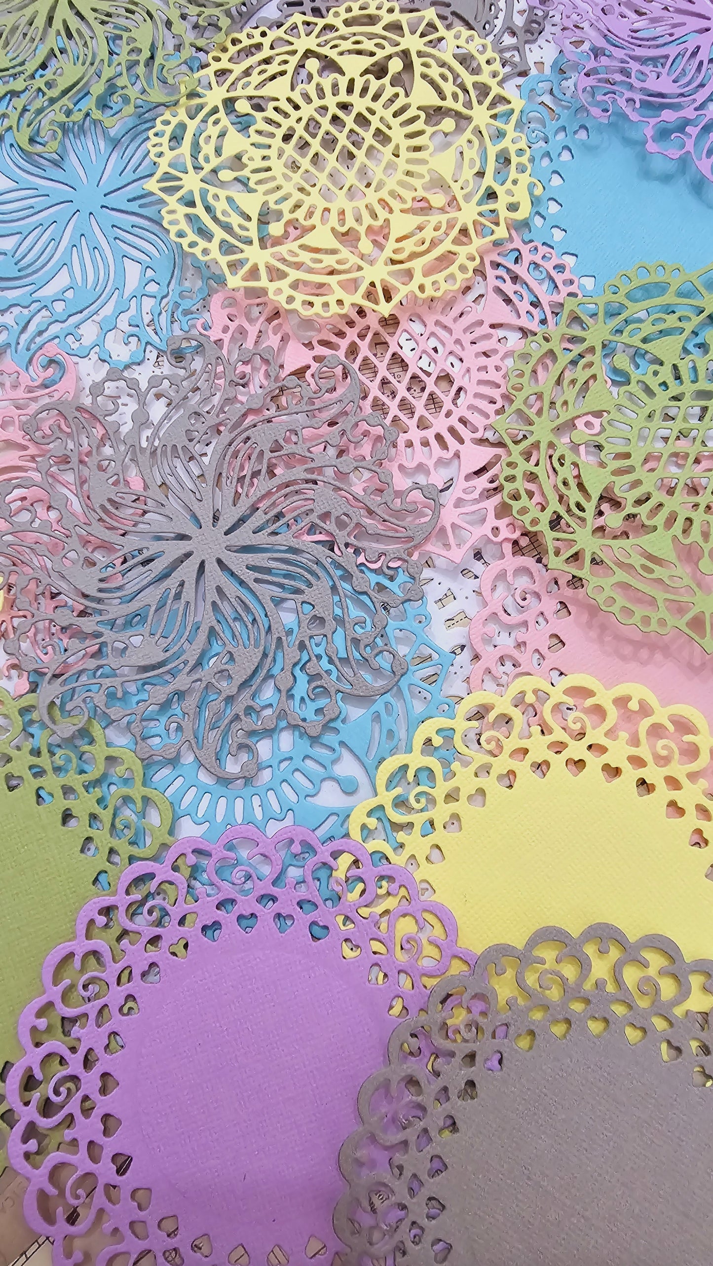 Folio of Die cuts Texture carton Paper 216g High Quality ,Pastel quit colors for journaling | Scrapbooking | crafts | Hand Arts ••