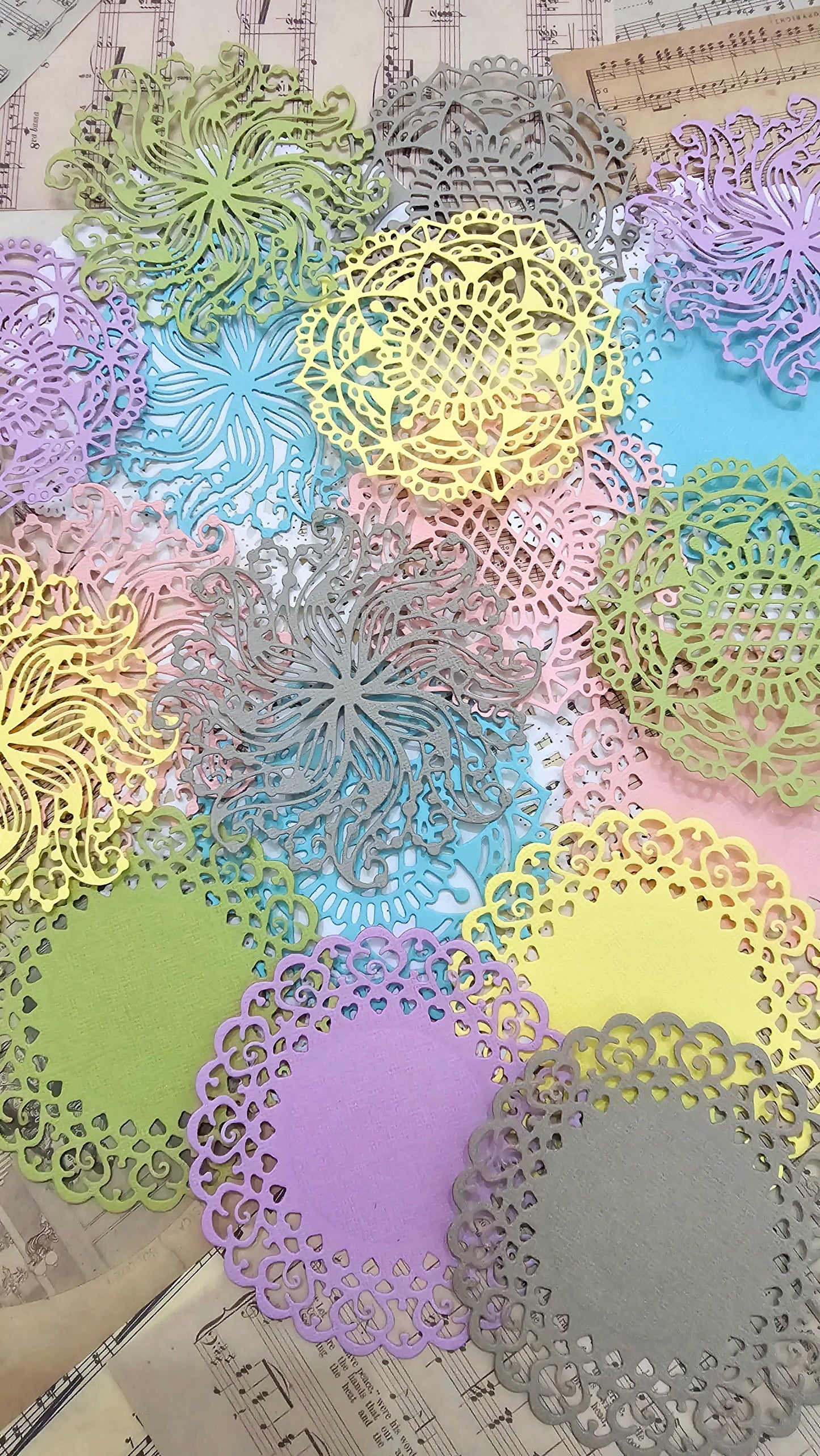 Folio of Die cuts Texture carton Paper 216g High Quality ,Pastel quit colors for journaling | Scrapbooking | crafts | Hand Arts ••