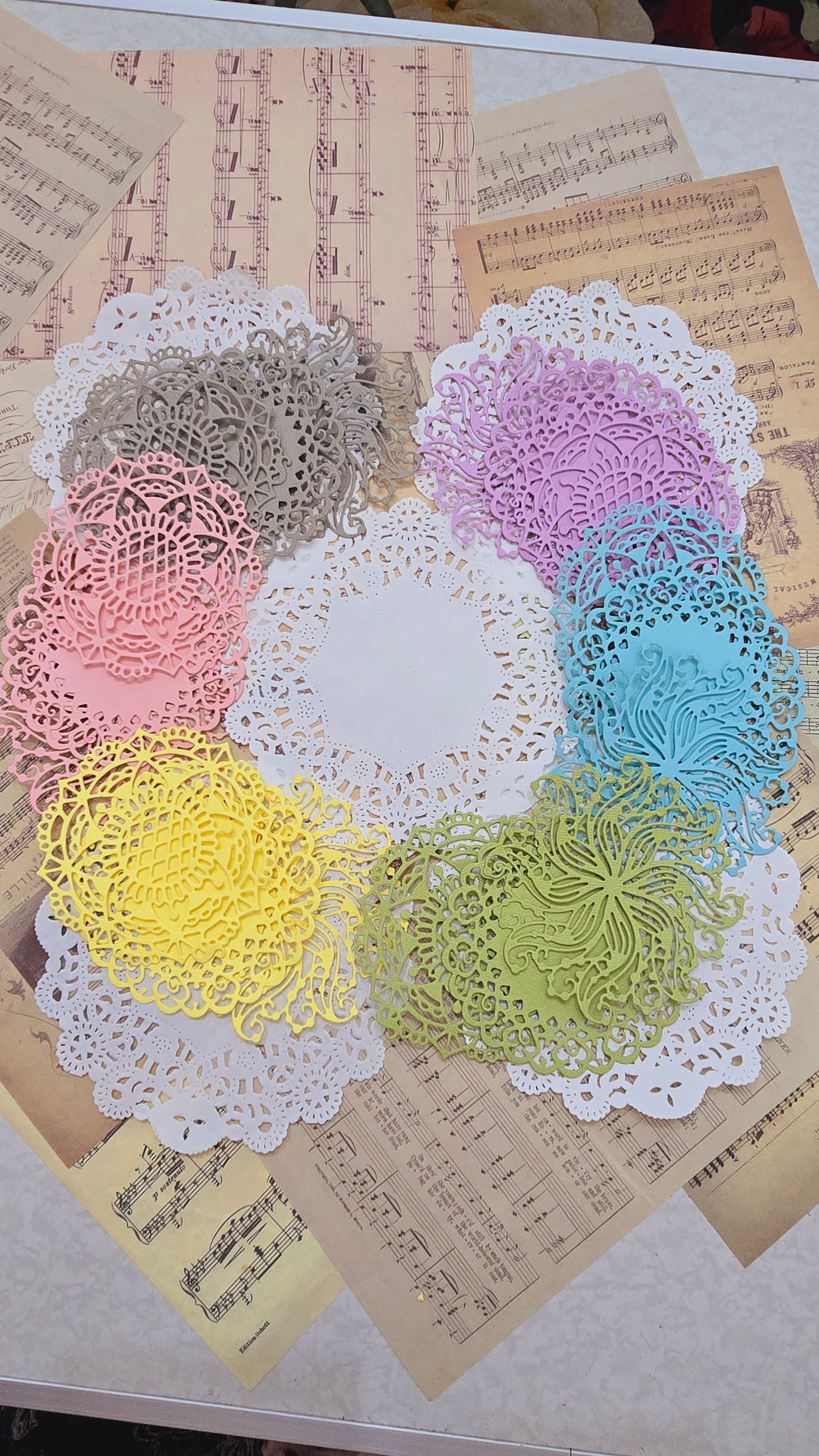 Folio of Die cuts Texture carton Paper 216g High Quality ,Pastel quit colors for journaling | Scrapbooking | crafts | Hand Arts ••