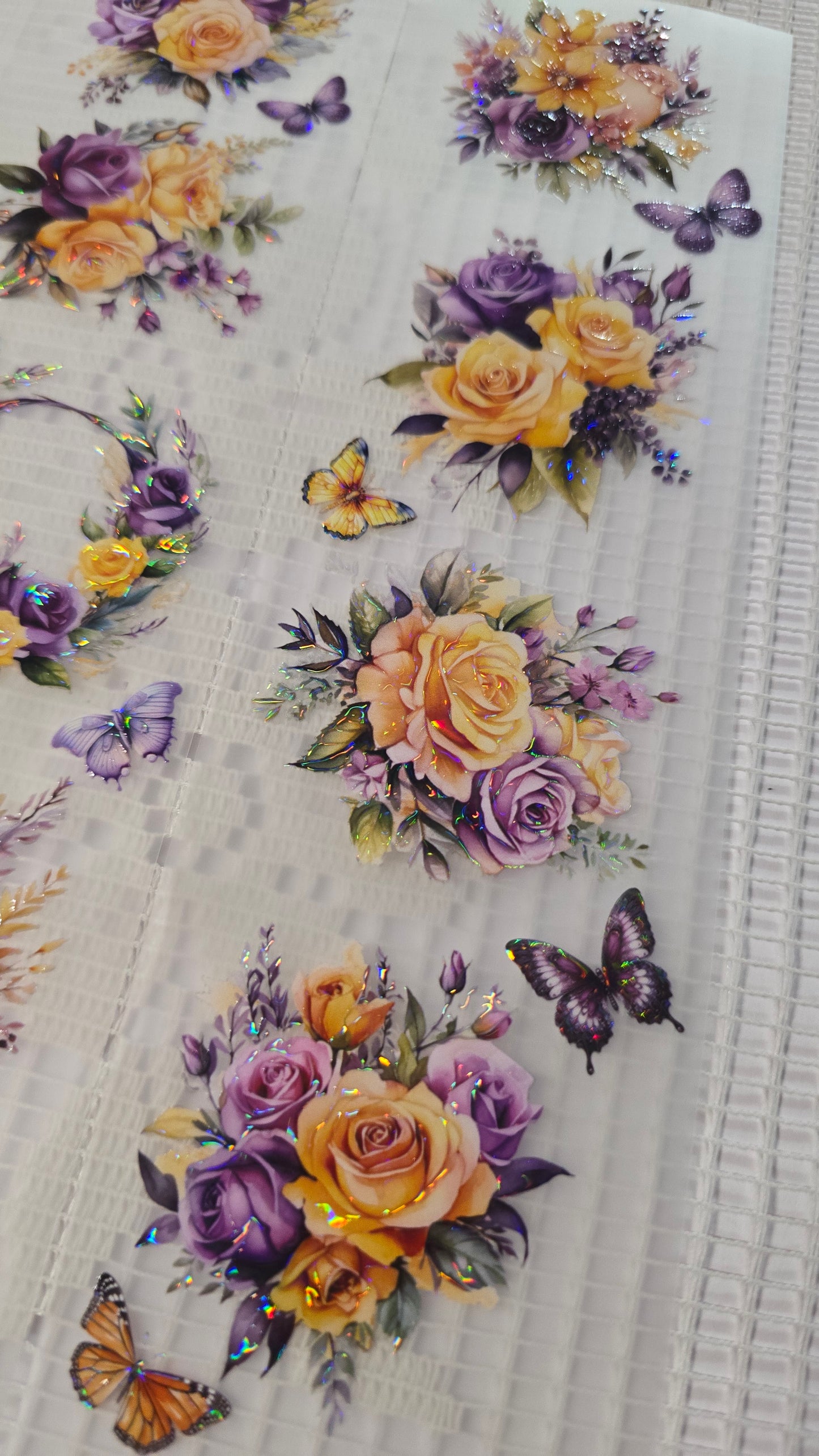 My DESIGN My PET TAPE journaling, Scrapbooking, Crafts , Hand Arts loop 100Cmx7cm , Bright Yellow Purple Flowers