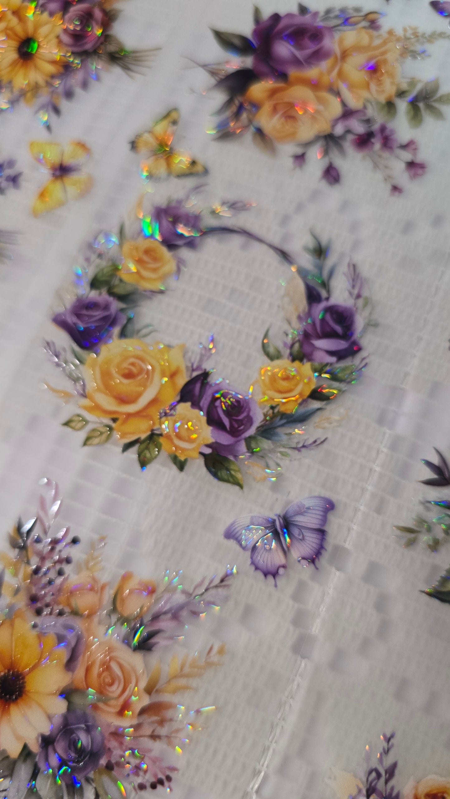 My DESIGN My PET TAPE journaling, Scrapbooking, Crafts , Hand Arts loop 100Cmx7cm , Bright Yellow Purple Flowers