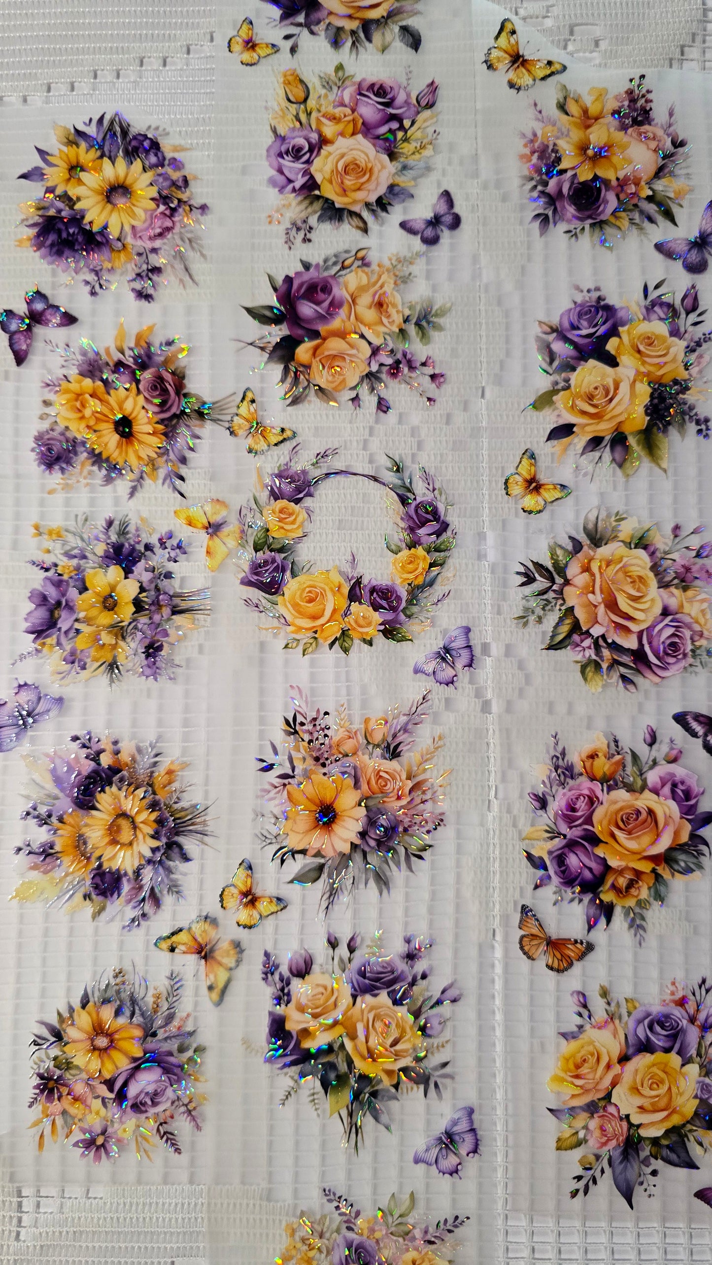 My DESIGN My PET TAPE journaling, Scrapbooking, Crafts , Hand Arts loop 100Cmx7cm , Bright Yellow Purple Flowers