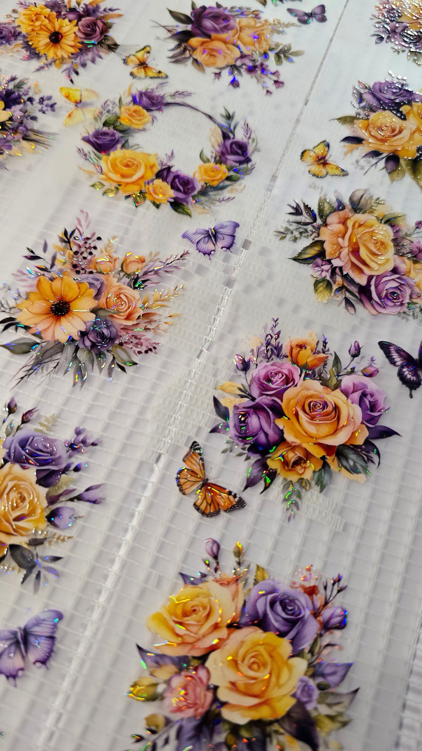 My DESIGN My PET TAPE journaling, Scrapbooking, Crafts , Hand Arts loop 100Cmx7cm , Bright Yellow Purple Flowers