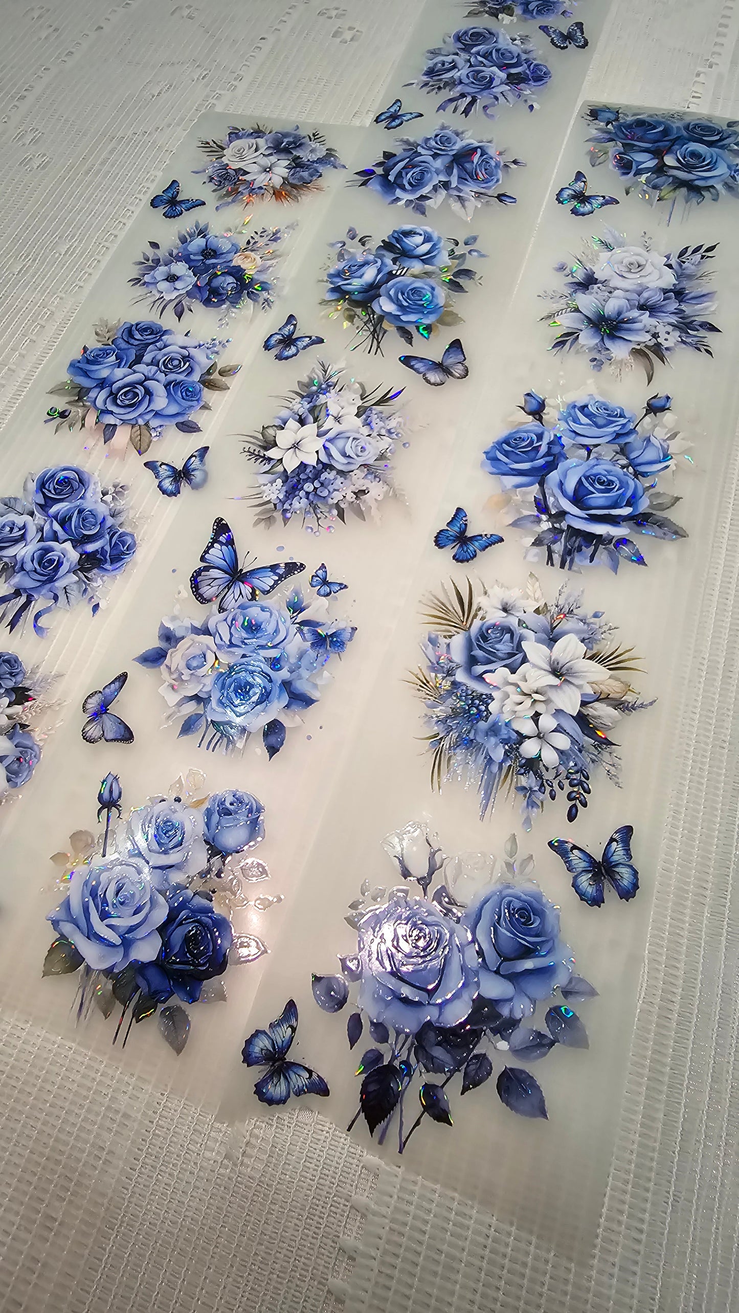 My DESIGN My PET TAPE journaling, Scrapbooking, Crafts , Hand Arts loop 100Cmx 7Cm , Bright Blue Flowers