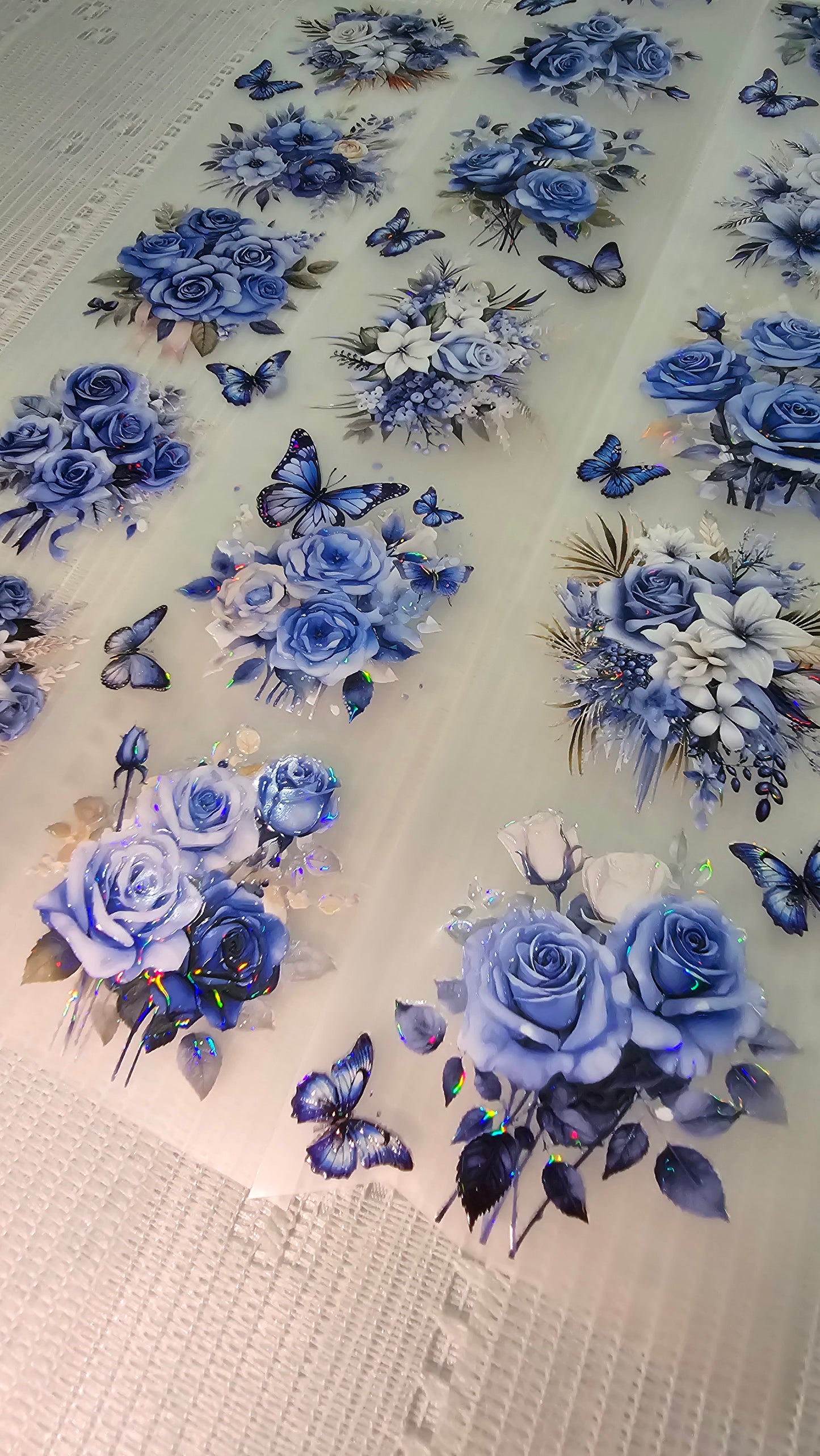 My DESIGN My PET TAPE journaling, Scrapbooking, Crafts , Hand Arts loop 100Cmx 7Cm , Bright Blue Flowers