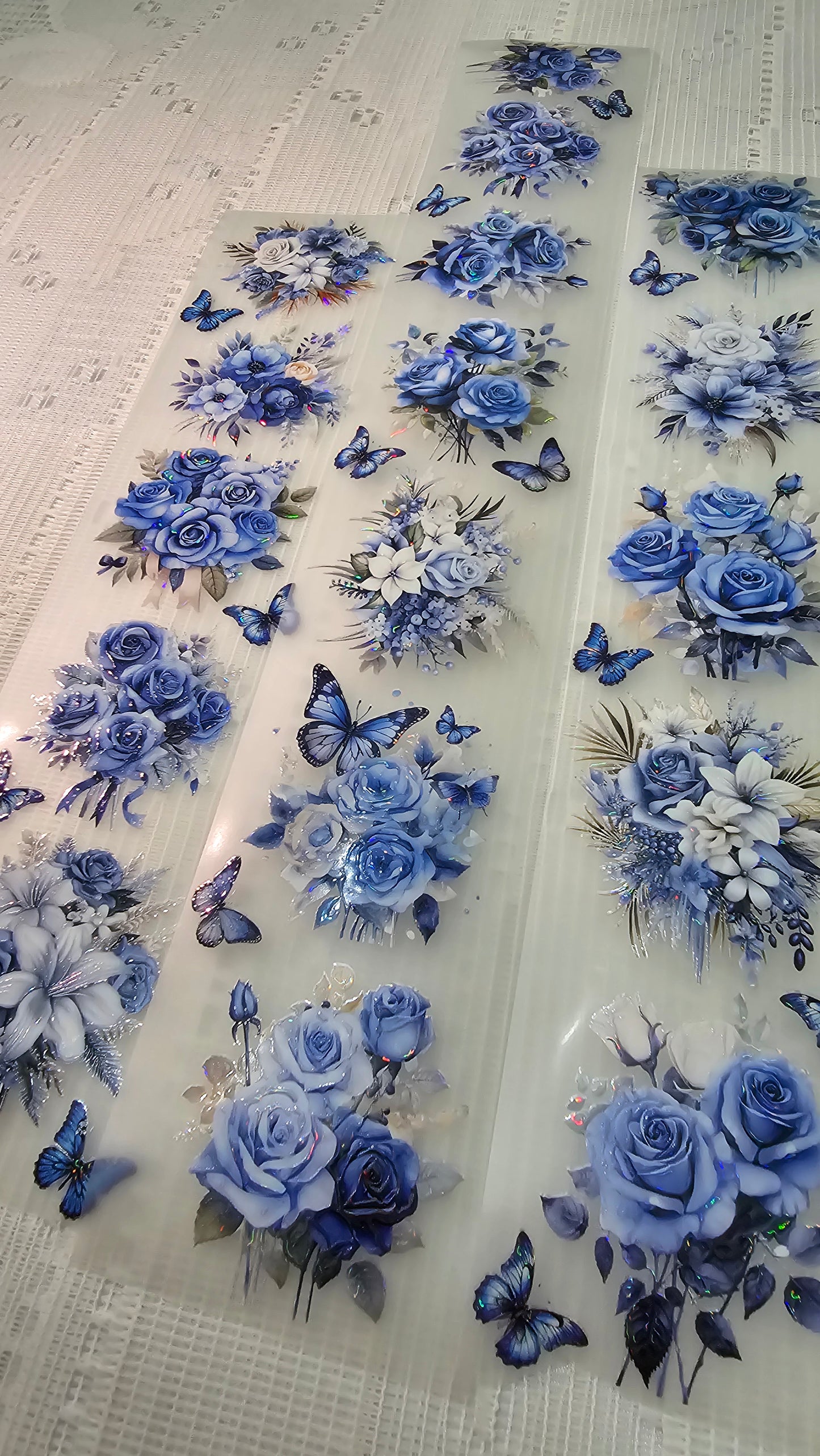 My DESIGN My PET TAPE journaling, Scrapbooking, Crafts , Hand Arts loop 100Cmx 7Cm , Bright Blue Flowers