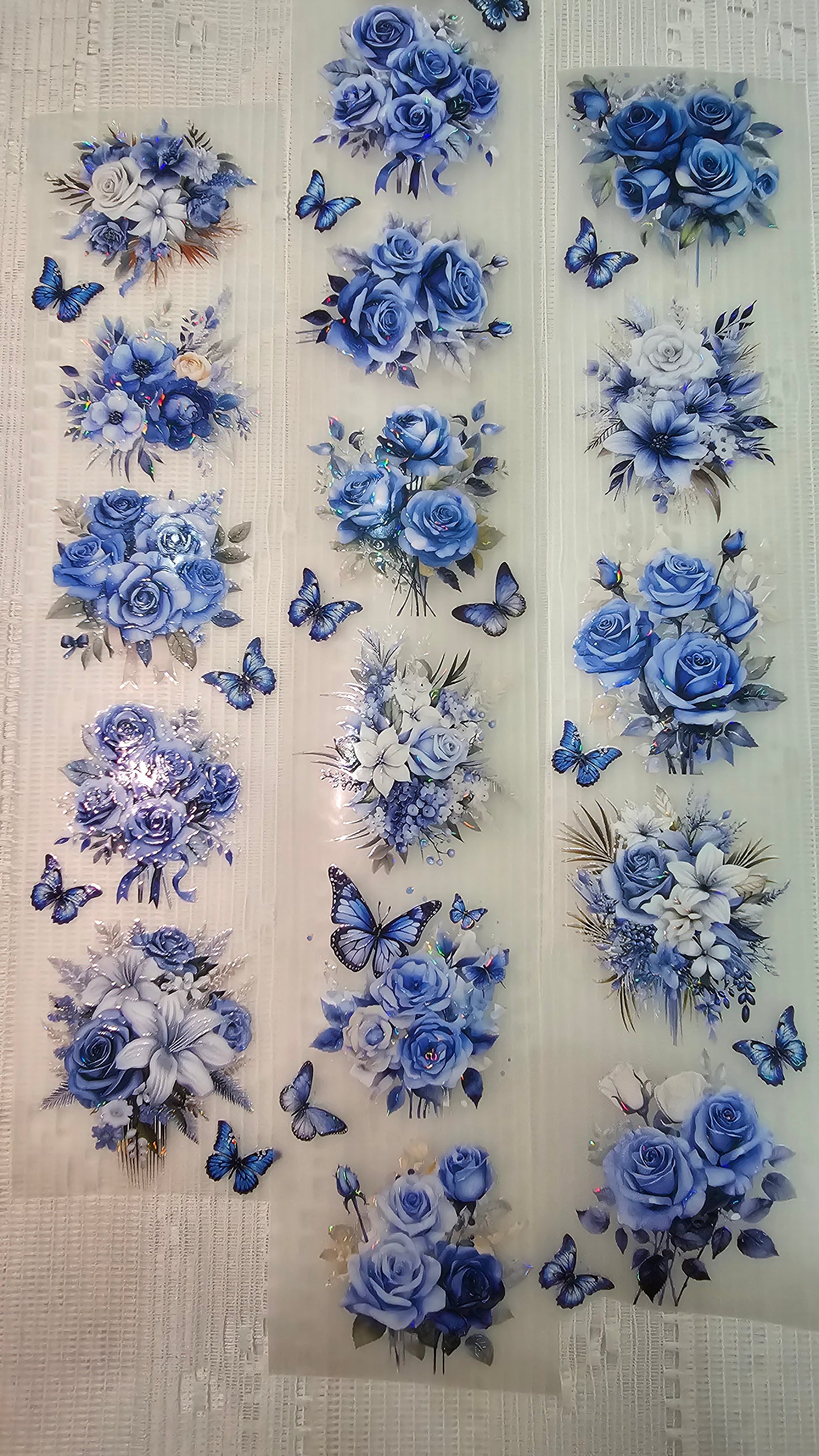 My DESIGN My PET TAPE journaling, Scrapbooking, Crafts , Hand Arts loop 100Cmx 7Cm , Bright Blue Flowers