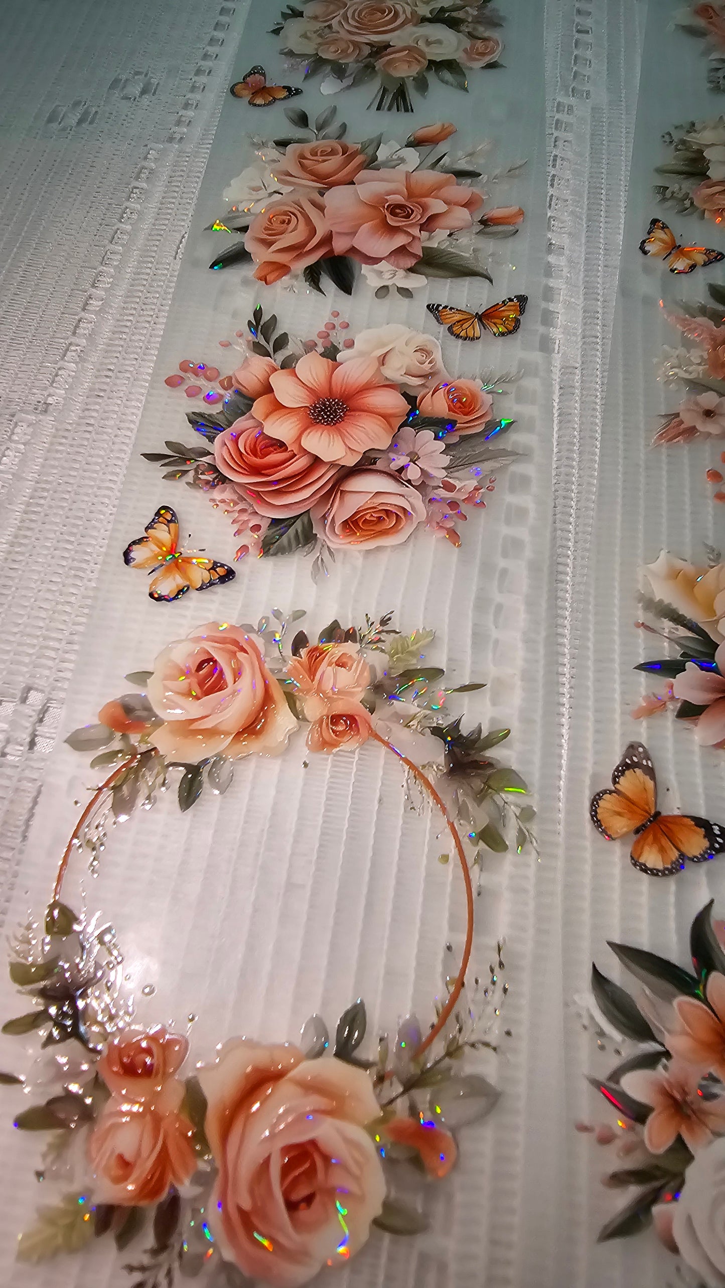 My DESIGN My PET TAPE journaling, Scrapbooking, Crafts , Hand Arts loop 100cm x7cm , Salmon Flowers