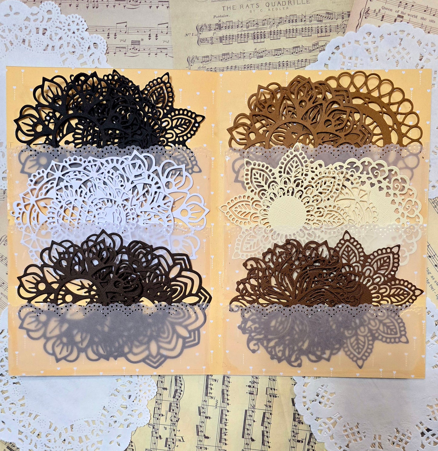 Folio of Mix Die cuts 9 shapes Texture carton Paper 216g High Quality , Brown Tones for journaling | Scrapbooking | crafts | Hand Arts •