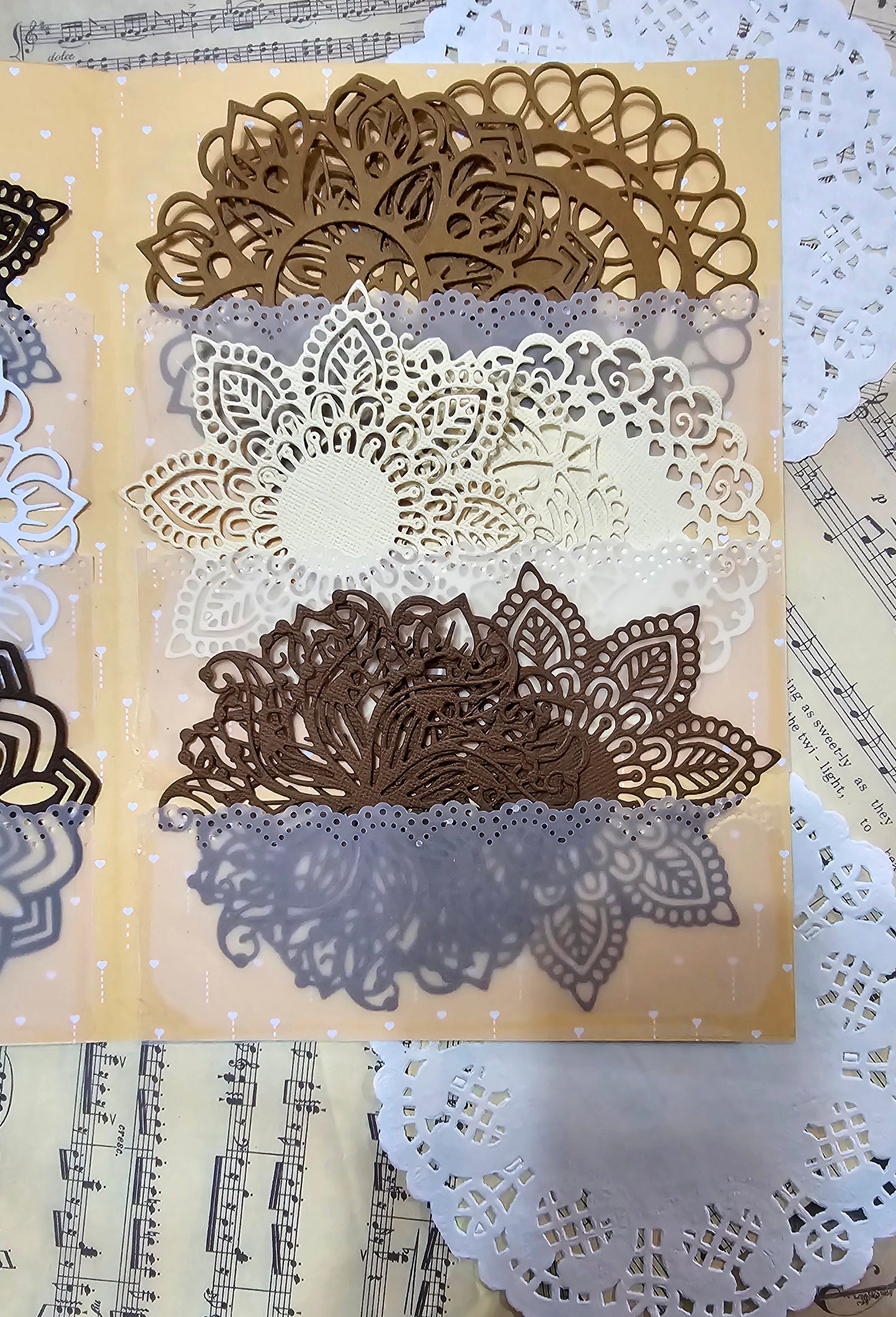 Folio of Mix Die cuts 9 shapes Texture carton Paper 216g High Quality , Brown Tones for journaling | Scrapbooking | crafts | Hand Arts •