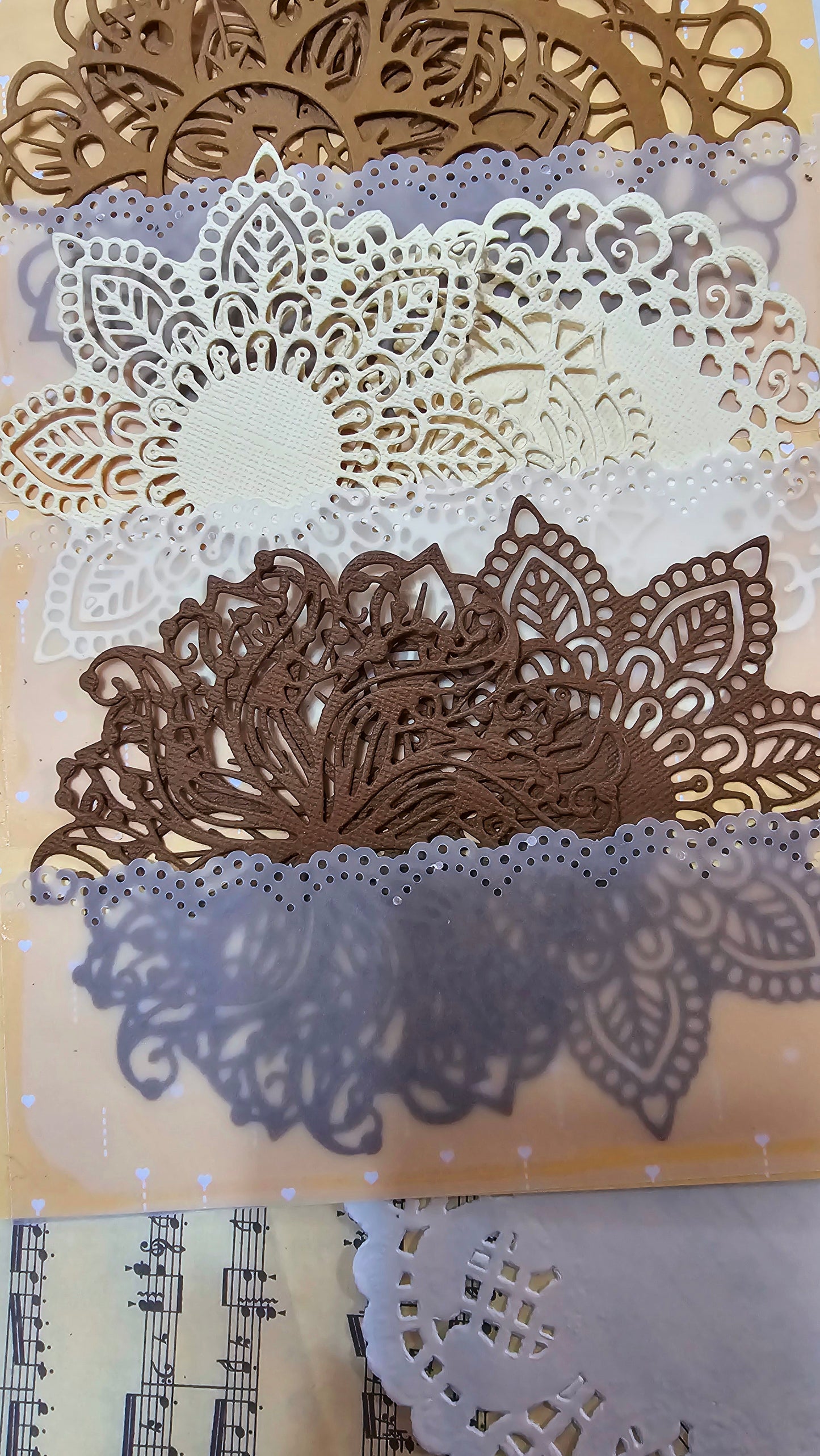 Folio of Mix Die cuts 9 shapes Texture carton Paper 216g High Quality , Brown Tones for journaling | Scrapbooking | crafts | Hand Arts •