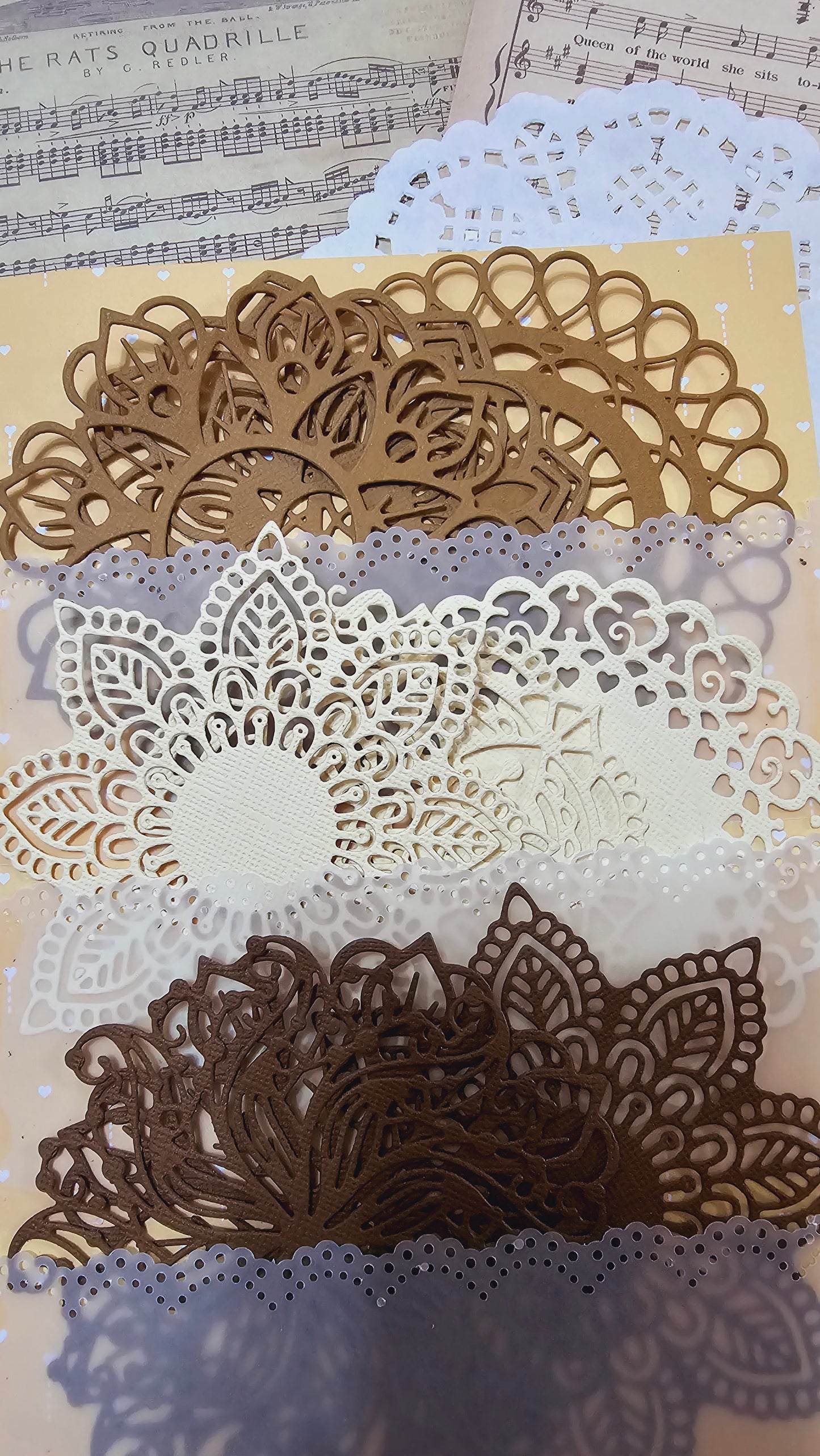 Folio of Mix Die cuts 9 shapes Texture carton Paper 216g High Quality , Brown Tones for journaling | Scrapbooking | crafts | Hand Arts •