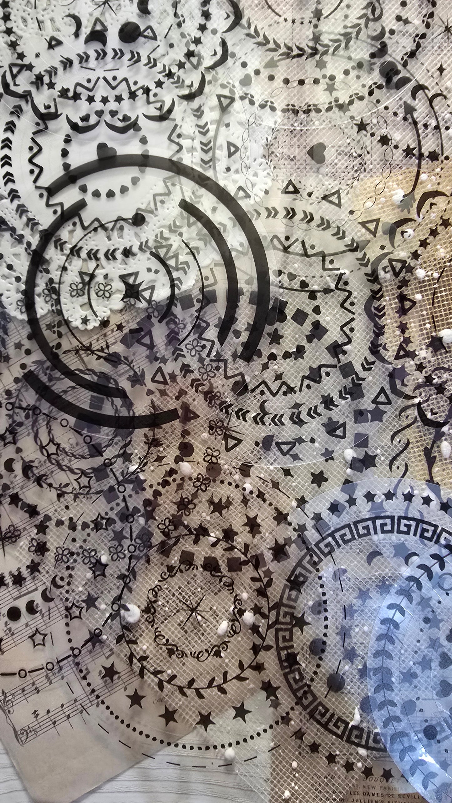 5 circle Stickers sheets ,Stickers Transparent de haute qualité 10 cm pour un journal | Scrapbooking | artisanat | Arts de la main •