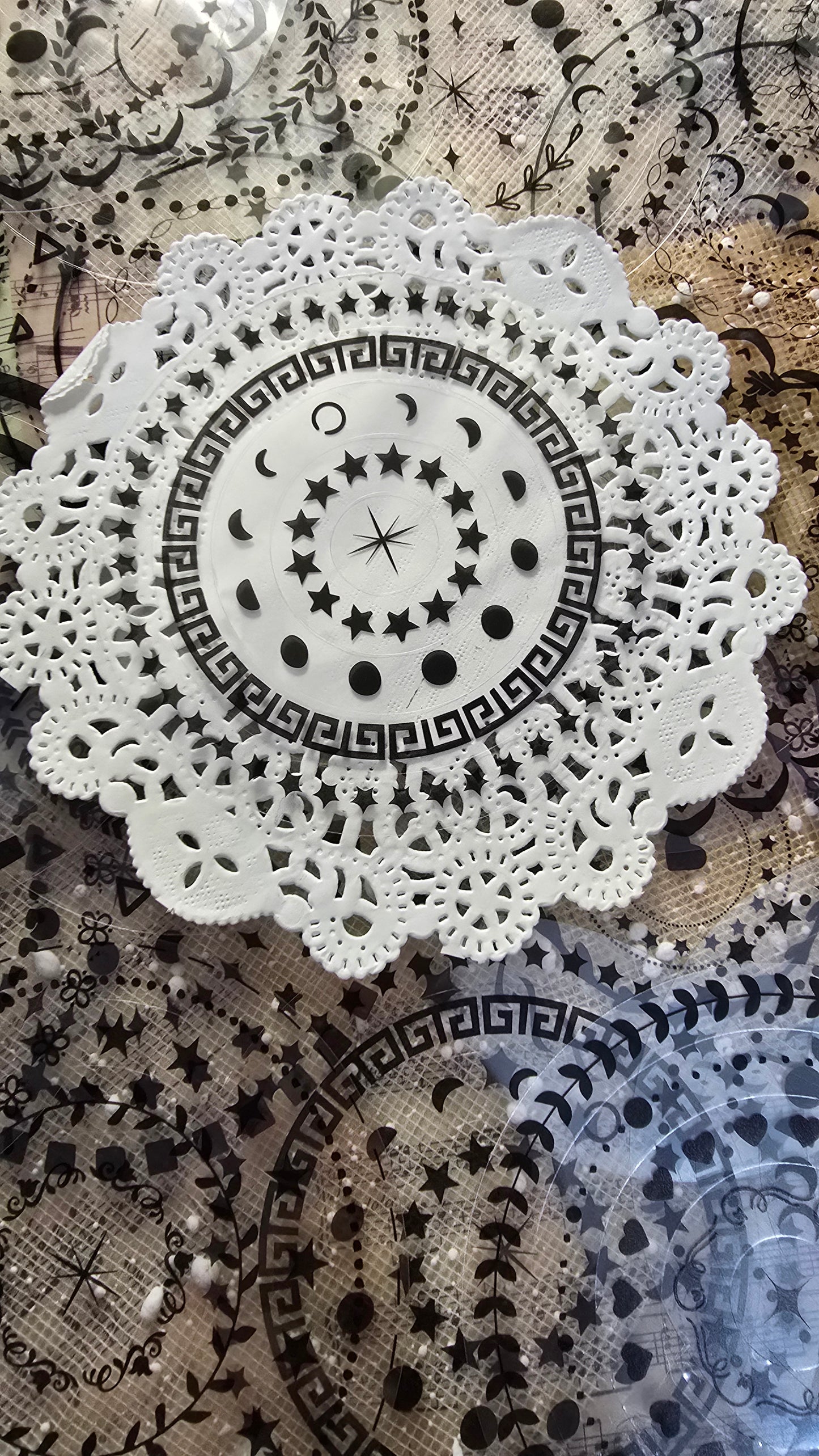 5 circle Stickers sheets ,Stickers Transparent de haute qualité 10 cm pour un journal | Scrapbooking | artisanat | Arts de la main •