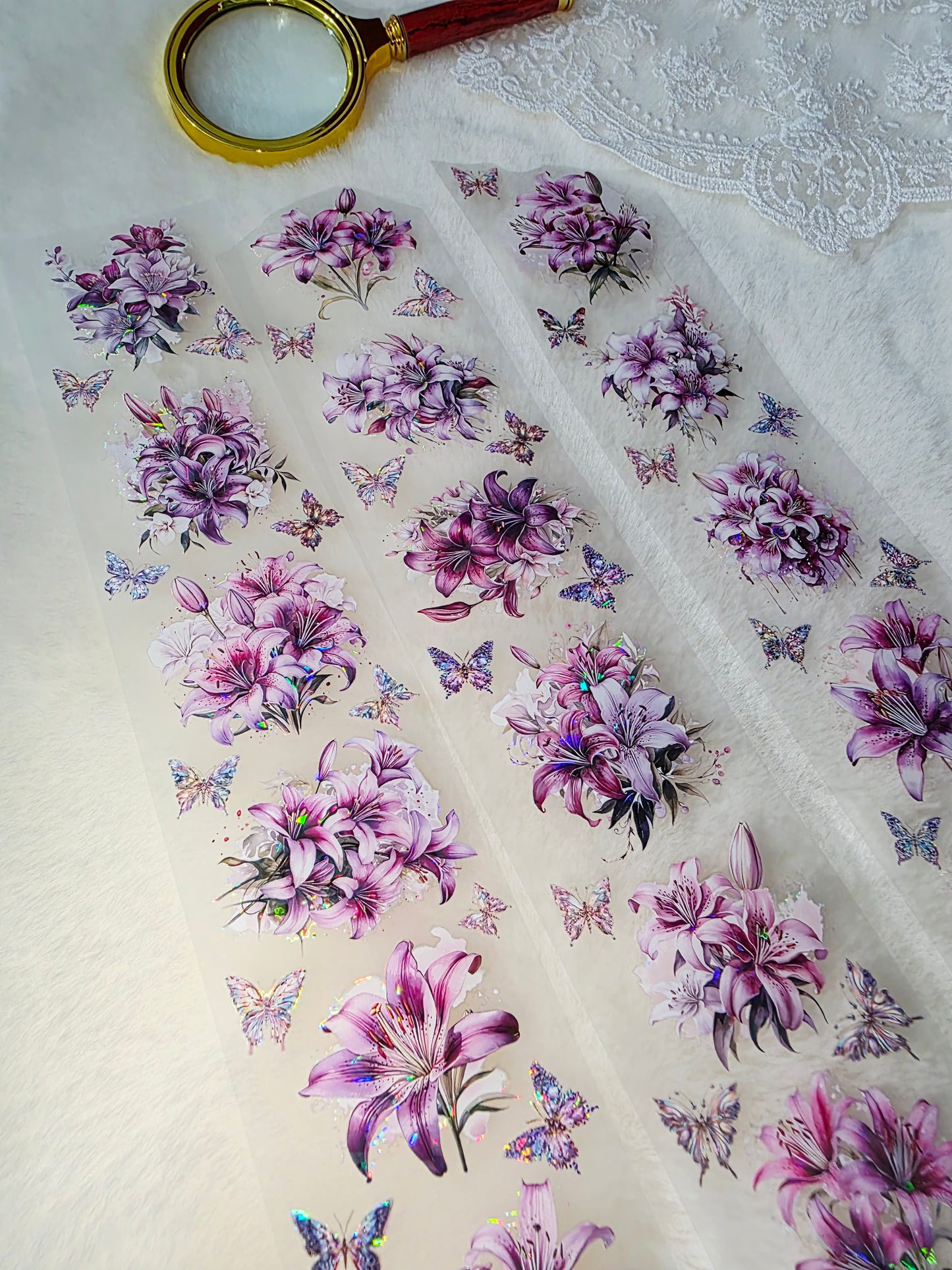 My DESIGN My DESIGN TAPE pour journal, scrapbooking, travaux manuels, boucle d'art à la main 100 cm*7 cm Pink Shining Flowers