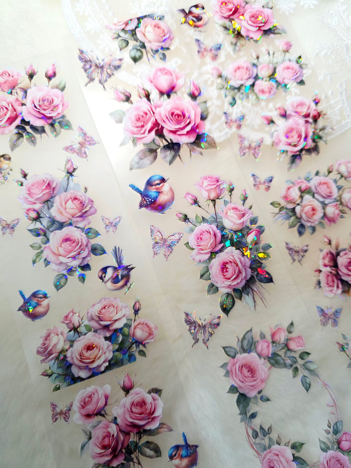 My DESIGN My PET TAPE pour journal, scrapbooking, travaux manuels, boucle d'art à la main 100 cm x7 cm, Shinning Pink flowers