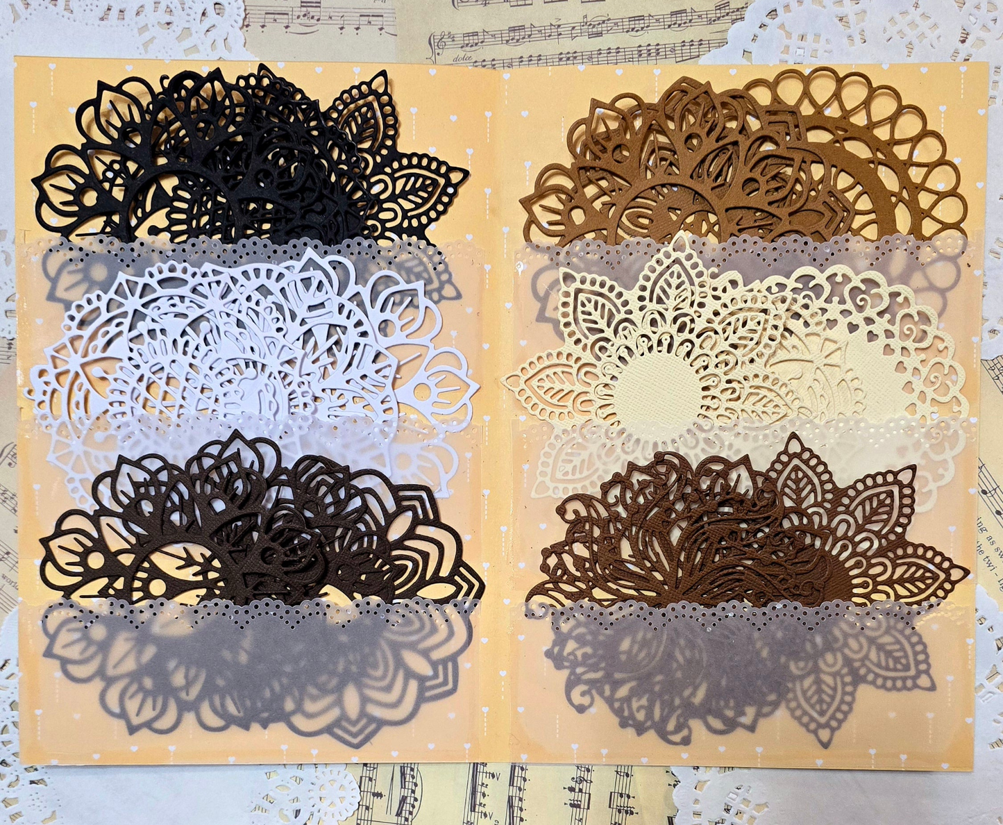 Folio of Mix Die cuts 9 shapes Texture carton Paper 216g High Quality , Brown Tones for journaling | Scrapbooking | crafts | Hand Arts •