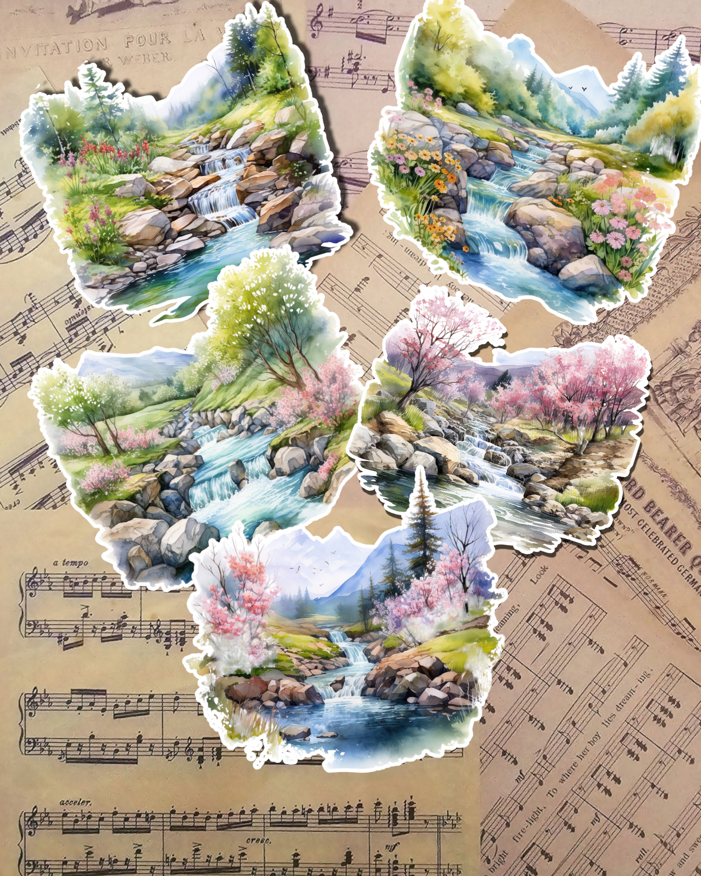 Bundle of rivers and nature for journaling, scrapbooking, Crafts, Cards, Hand Arts•