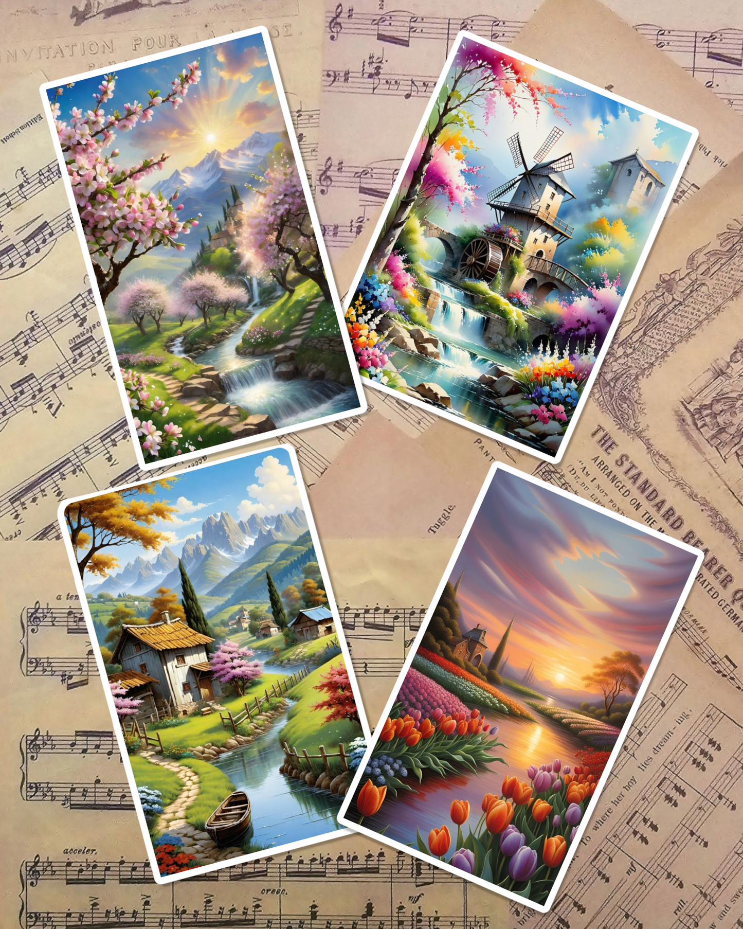 Set of photos Stickers of beautiful natural views for journaling , scrapbooking, Crafts, HandArts.