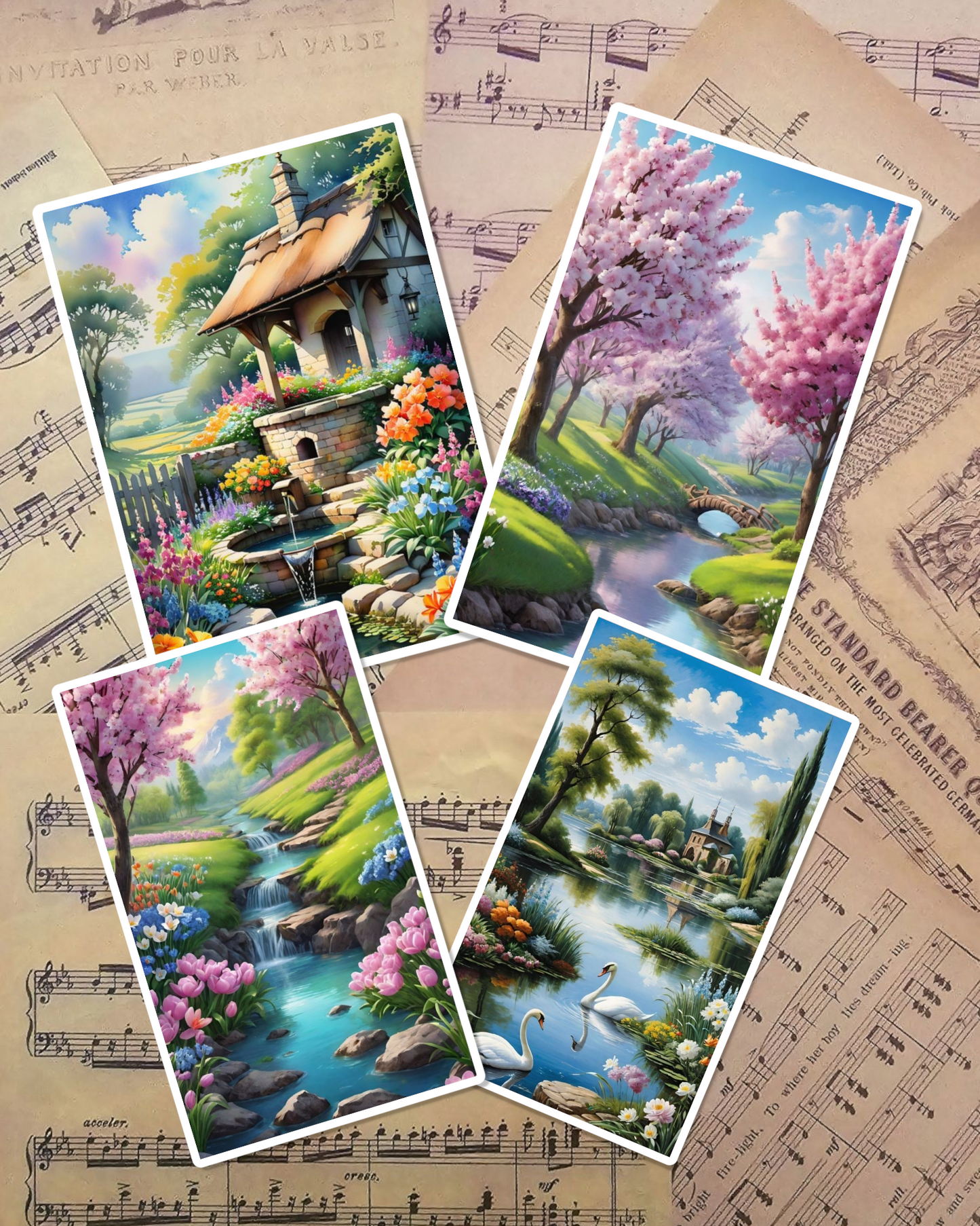 Set of photos Stickers of beautiful natural views for journaling , scrapbooking, Crafts, HandArts.