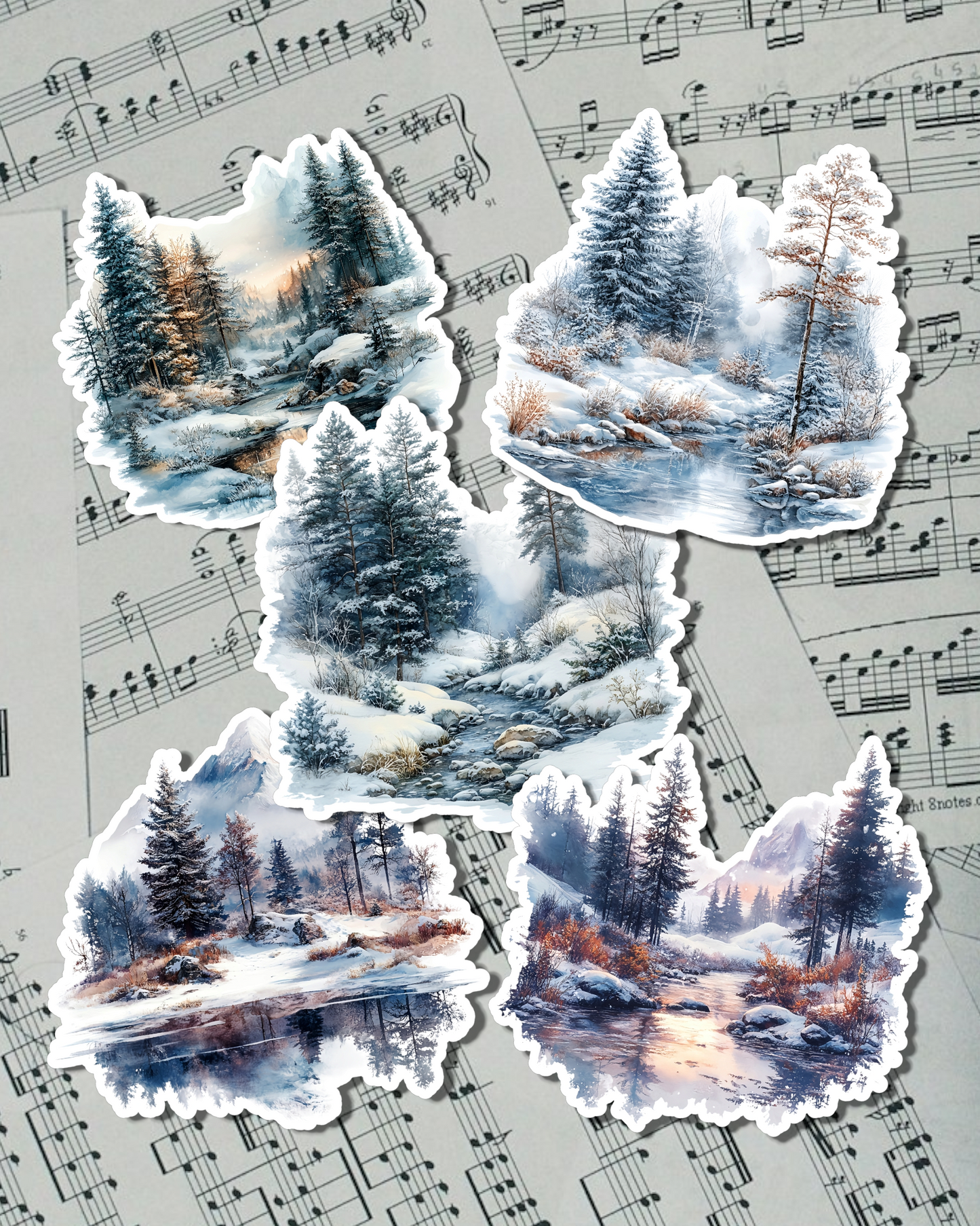 Bundle of Winter ice snowing views for journaling, scrapbooking, Crafts, Cards, Hand Arts•