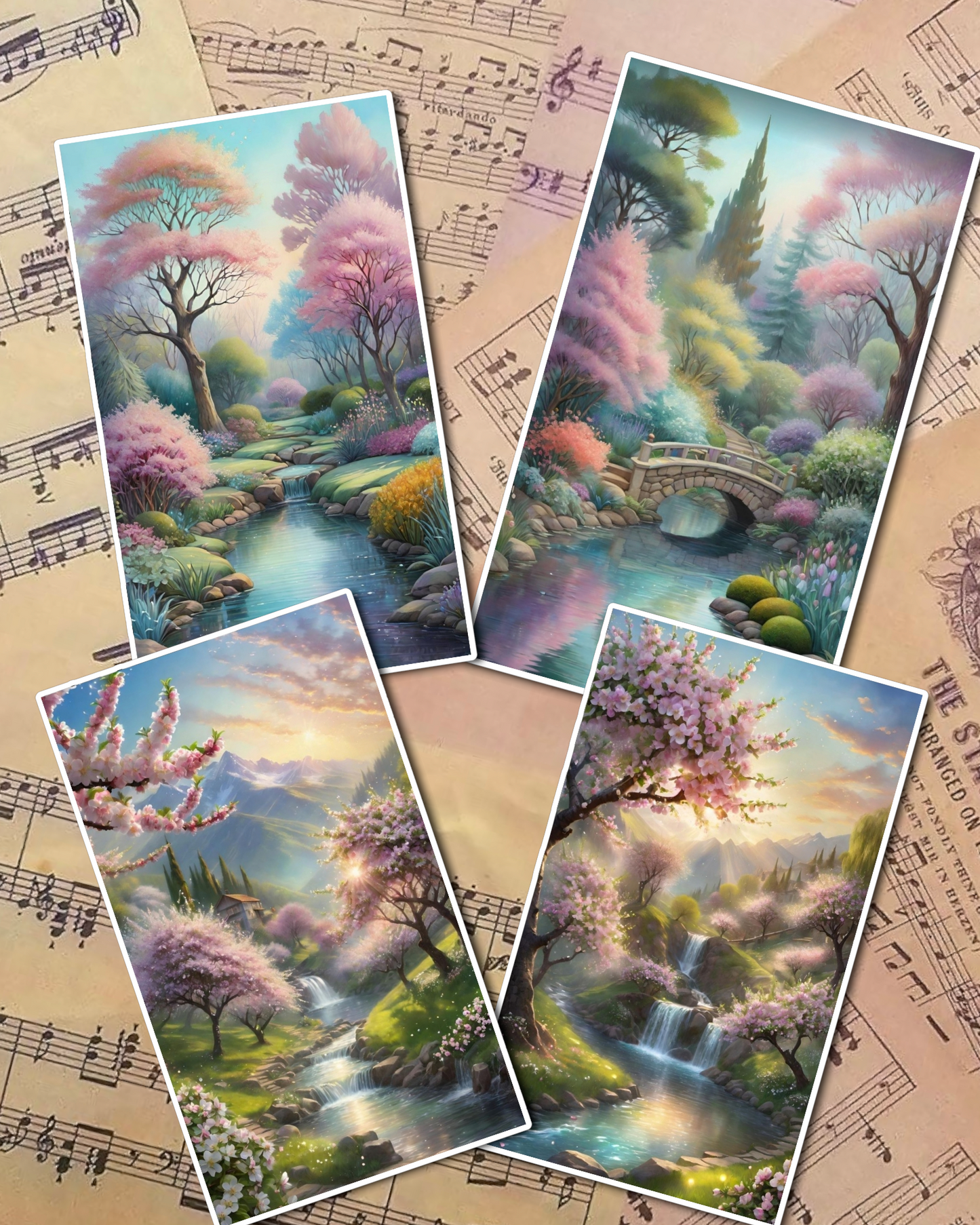 Set of photos Stickers of beautiful natural views in quite colors for journaling , scrapbooking, Crafts, HandArts.
