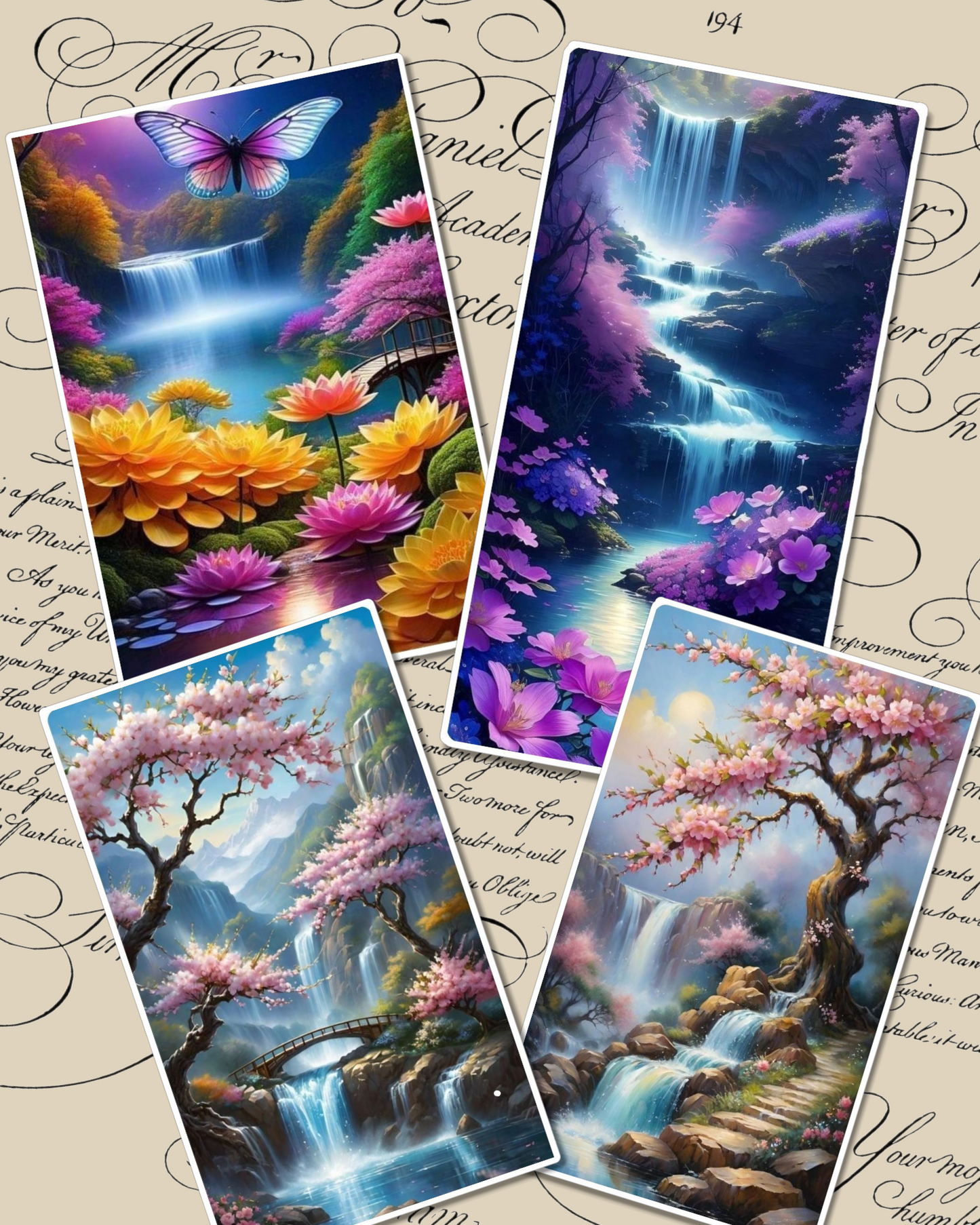 Set of beautiful natural photos Stickers views for journaling , scrapbooking, Crafts, HandArts.