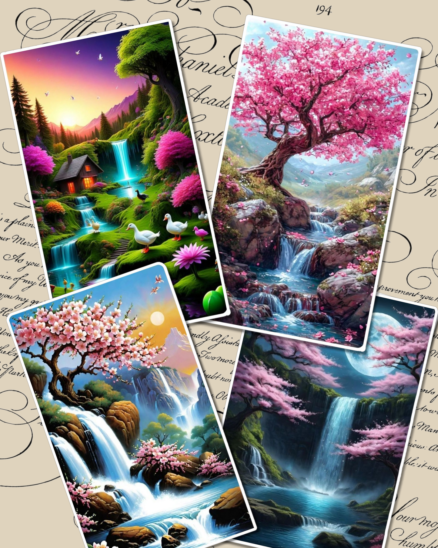 Set of beautiful natural photos Stickers views for journaling , scrapbooking, Crafts, HandArts.