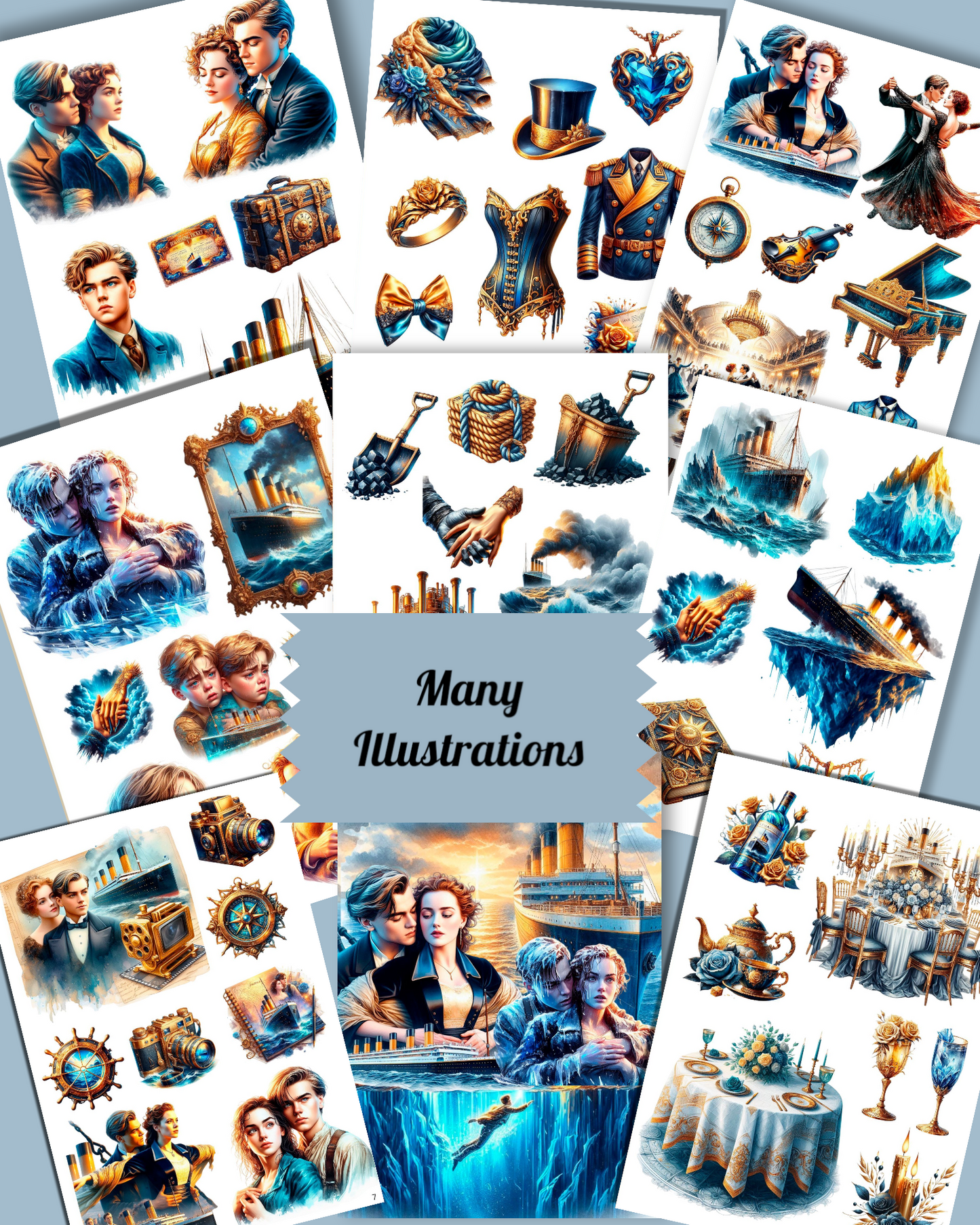 Titanic – 20 Pages of Romance, Drama & Vintage Elegance for journaling, Scrapbooking, Crafts, HandArts