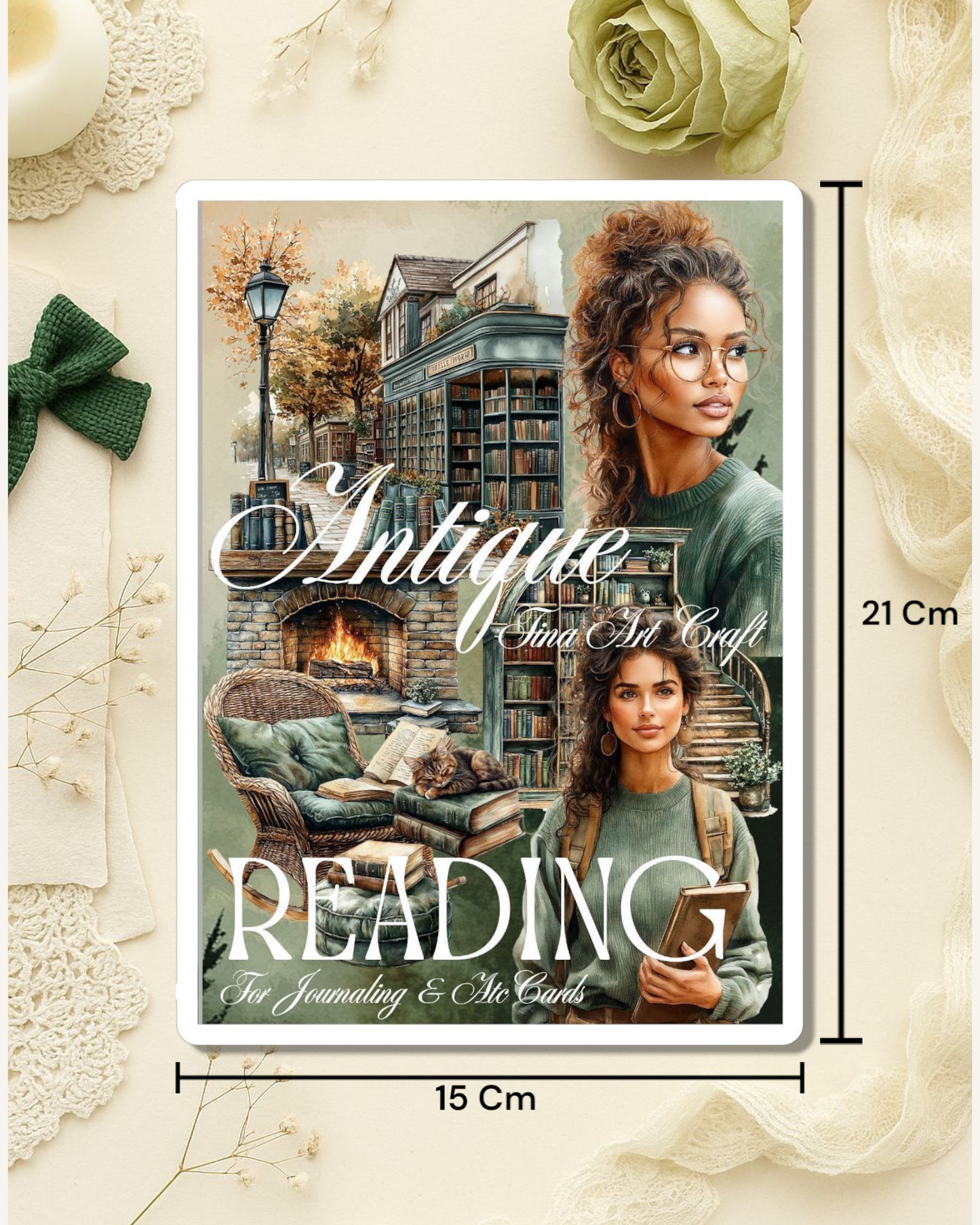 Antique Reading – 20 Pages of Cut & Paste Magic for journaling , le scrapbooking, Crafts, HandArts