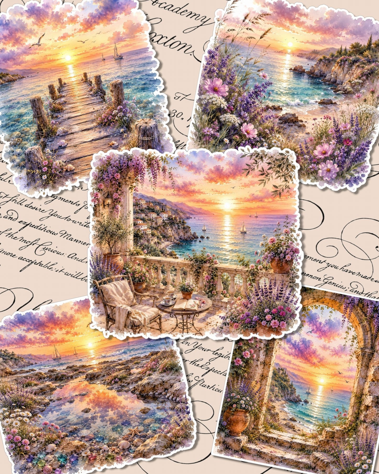 Set of 9 Big beautiful Natural views journaling, Scrapbooking, Crafts, Cards, Hand Arts.