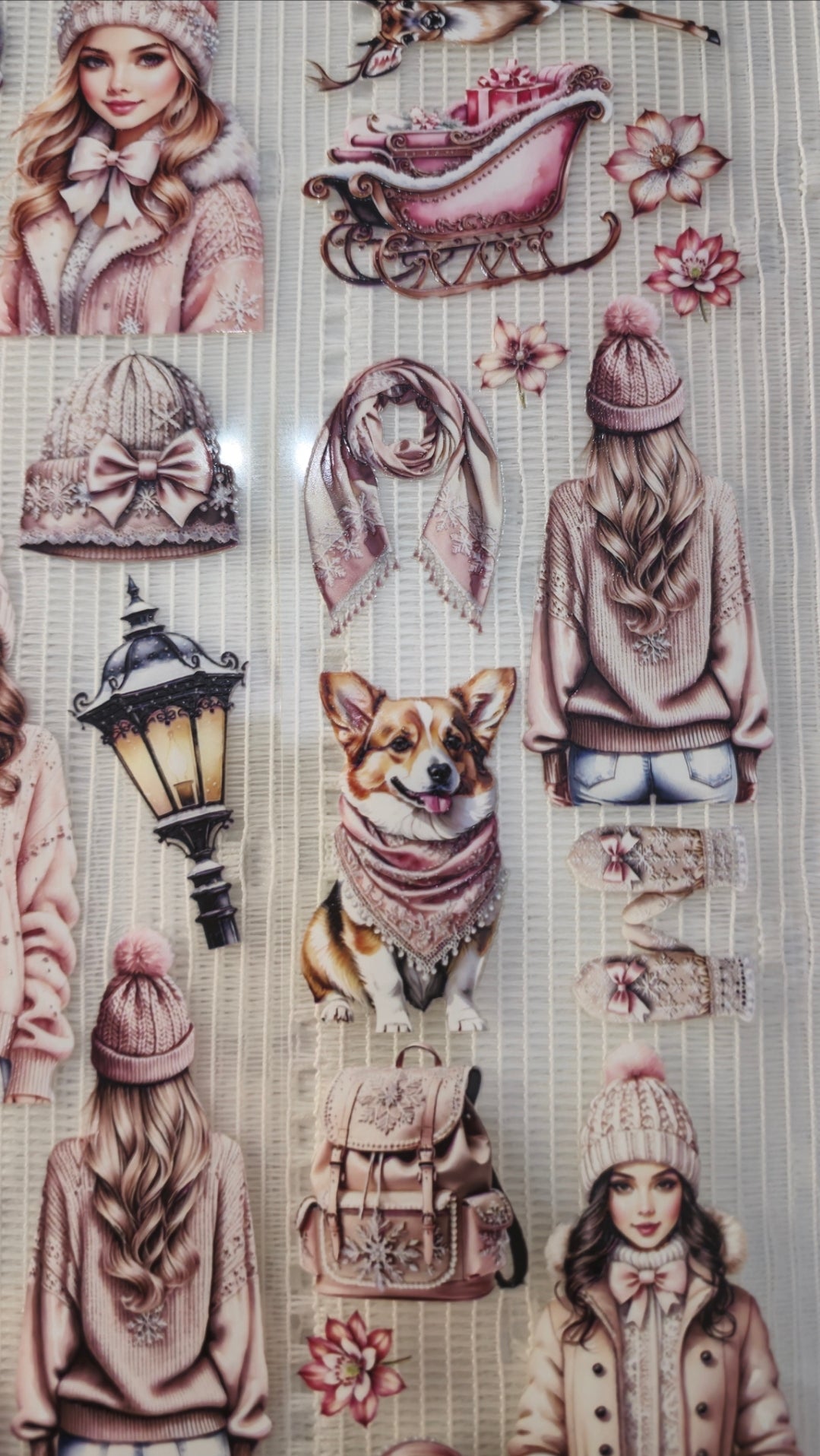 My DESIGN My PET TAPE journaling, Scrapbooking, Crafts , Hand Arts loop 100cm x7cm , Pink Winter