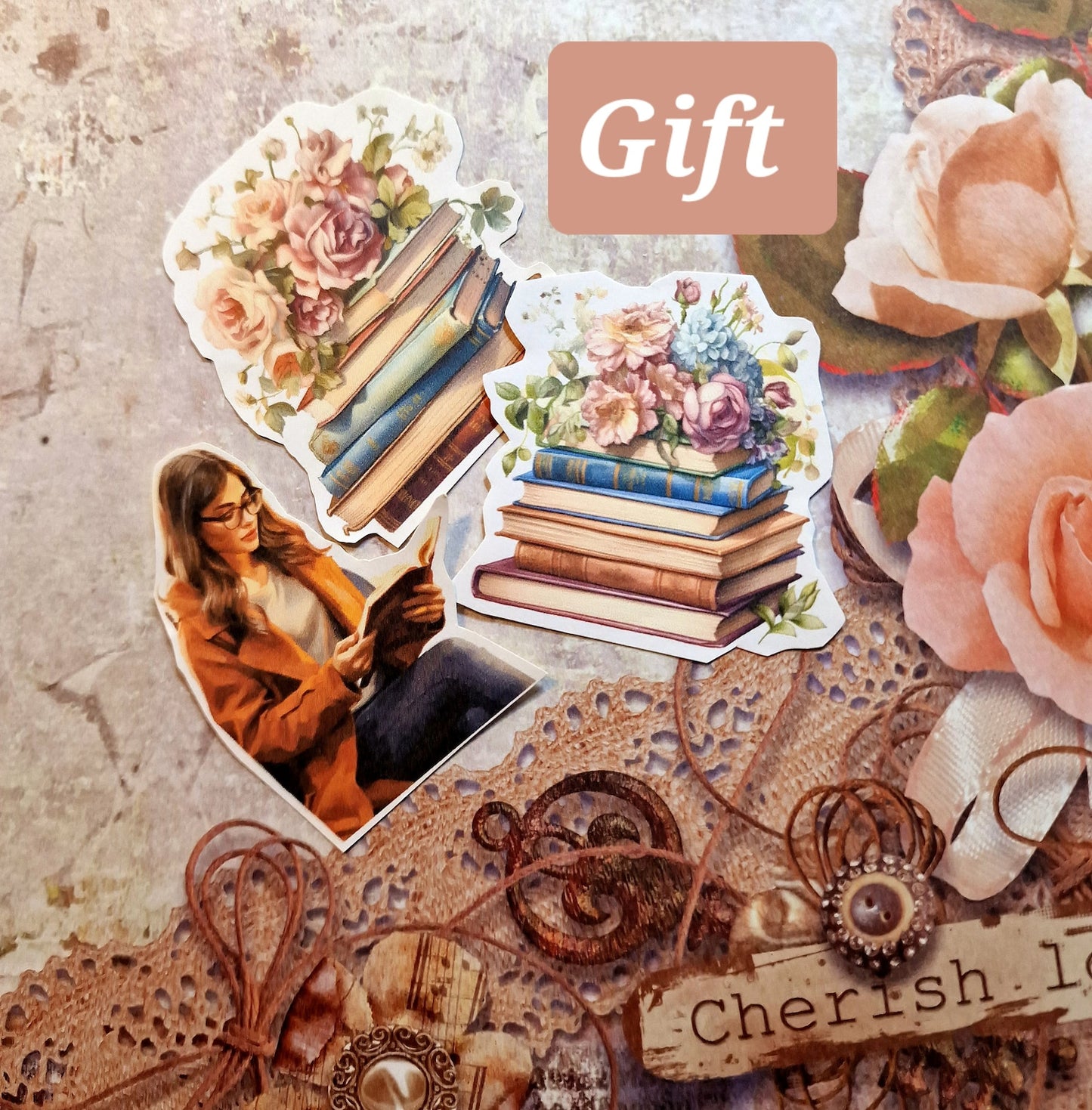 5 circle Stickers sheets ,Stickers Transparent de haute qualité 10 cm pour un journal | Scrapbooking | artisanat | Arts de la main •