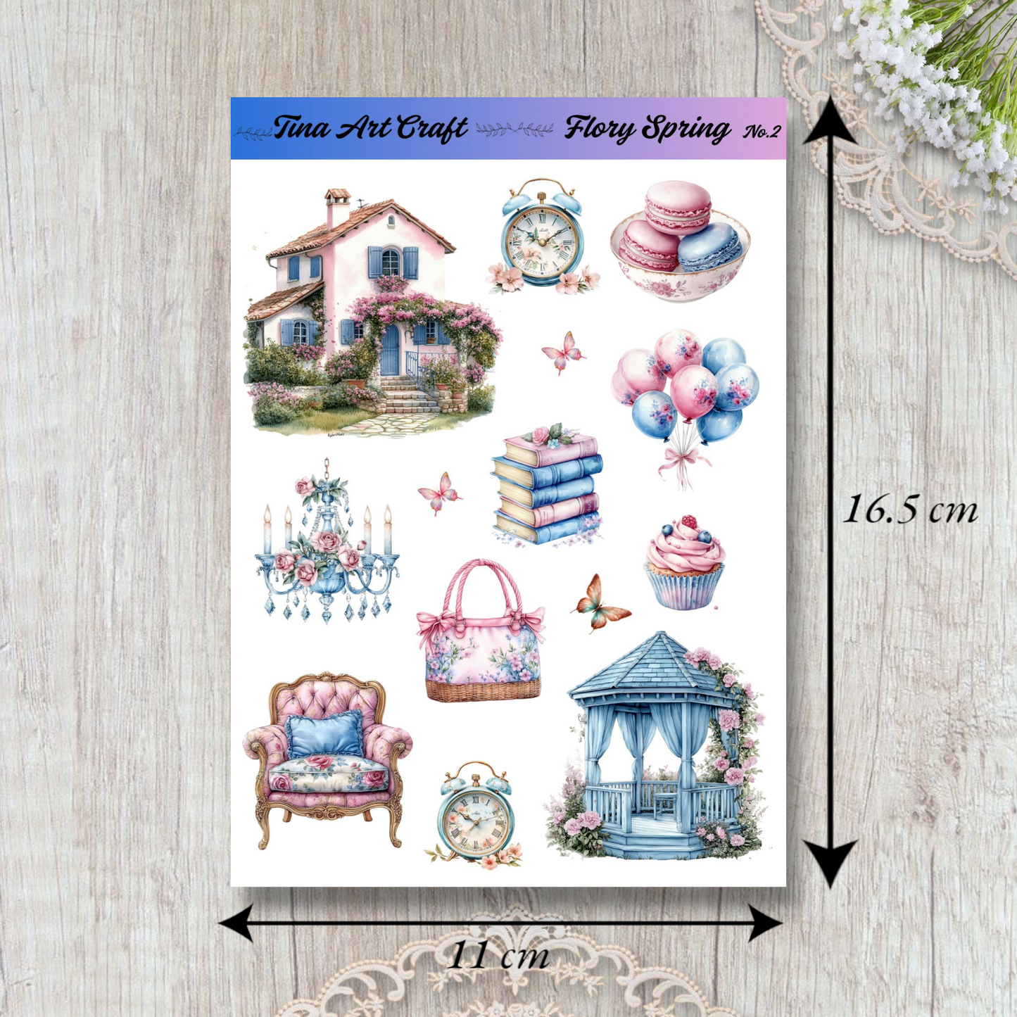 Flory Spring – 3 Sheets of Whimsical Floral Beauty for journaling, Scrapbooking, Crafts, HandArts.