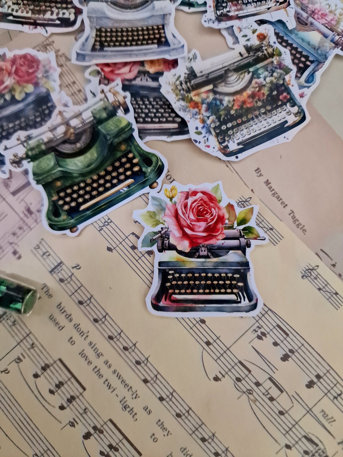 Lot de 15 autocollants d'écrivain de type fleur pour la journalisation | Cartes | Scrapbooking | Artisanat | Arts de la main •