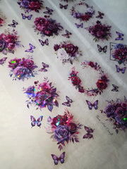 My DESIGN My PET TAPE journaling,  Scrapbooking, Crafts , Hand Arts loop 100cmx7cm  , Red wine Flowers