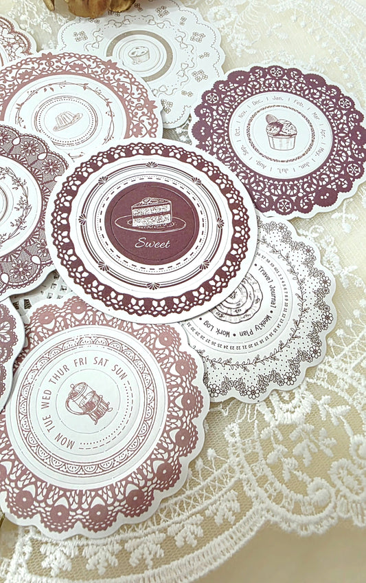 Circle frames Stickers pre cut ,Coffee theme for journaling, scrapbooking, Crafts, HandArts