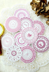Circle frames Stickers pre cut ,Pink theme for journaling, scrapbooking, Crafts, HandArts