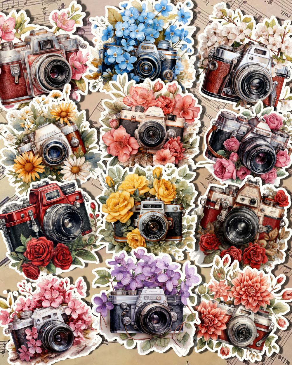 Ensemble Spring Camera pour journaling, scrapbooking, artisanat,HandArts •
