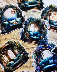 Lot de 9 Stickers Cosy Corner vert turquoise pour journal, scrapbooking, travaux manuels, arts manuels.•