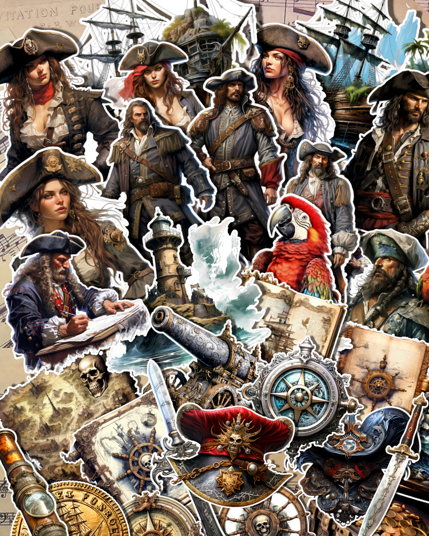 Lots of pirate stickers for journaling | Scrapbooking | Crafts | Hand Arts •