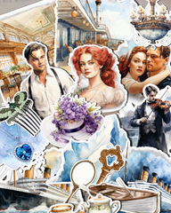 Lot de 17 stickers Titanic pour tenir un journal | Scrapbooking | Artisanat| Arts de la main •