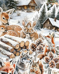 Lot of 14 Winter snow Christmas animals for journaling, Scrapbooking, Crafts, HandArts •