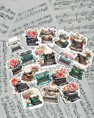 Lot de 15 autocollants d'écrivain de type fleur pour la journalisation | Cartes | Scrapbooking | Artisanat | Arts de la main •