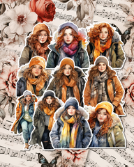 Lot de 10 autocollants de belles femmes potelées et courbées pour la journalisation | Scrapbooking | Artisanat | Arts de la main •