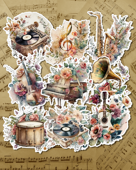 Lot de 9 beaux instruments de musique pour la tenue d'un journal | Scrapbooking | Artisanat | Arts de la main •