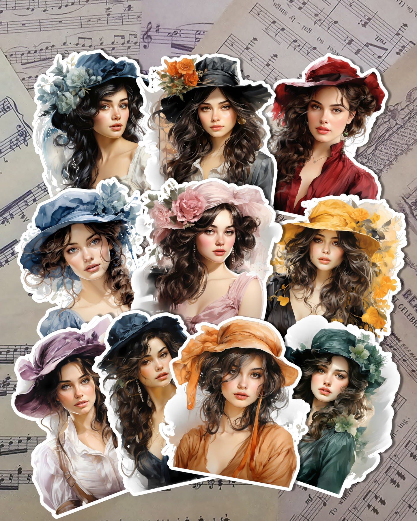 Lot de 20 ou 10 belles femmes vintage à tenir dans un journal | Scrapbooking | Artisanat | Arts de la main•