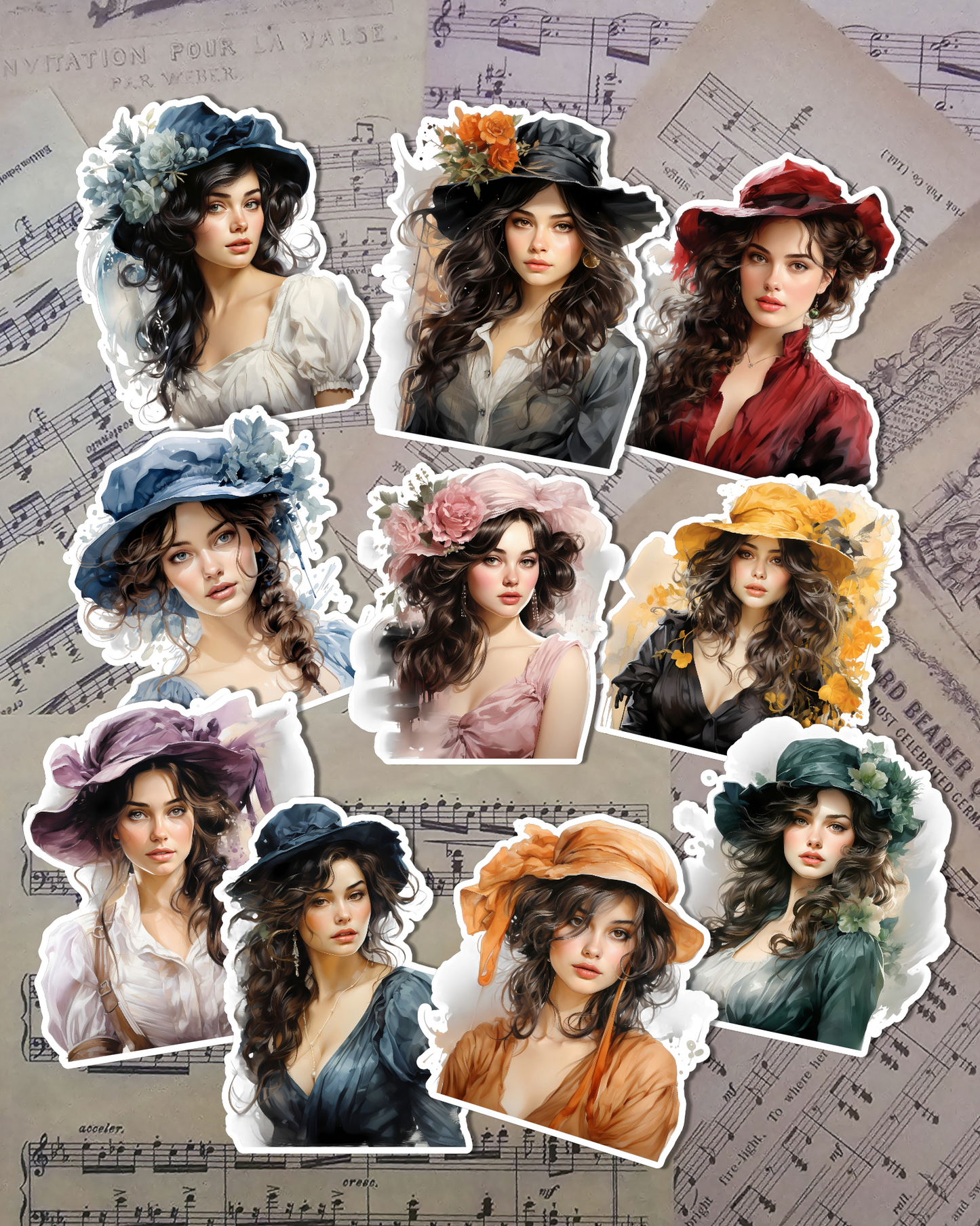Lot de 20 ou 10 belles femmes vintage à tenir dans un journal | Scrapbooking | Artisanat | Arts de la main•