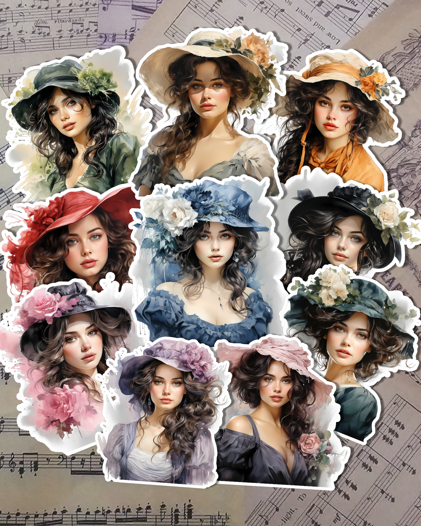 Lot de 20 ou 10 belles femmes vintage à tenir dans un journal | Scrapbooking | Artisanat | Arts de la main•